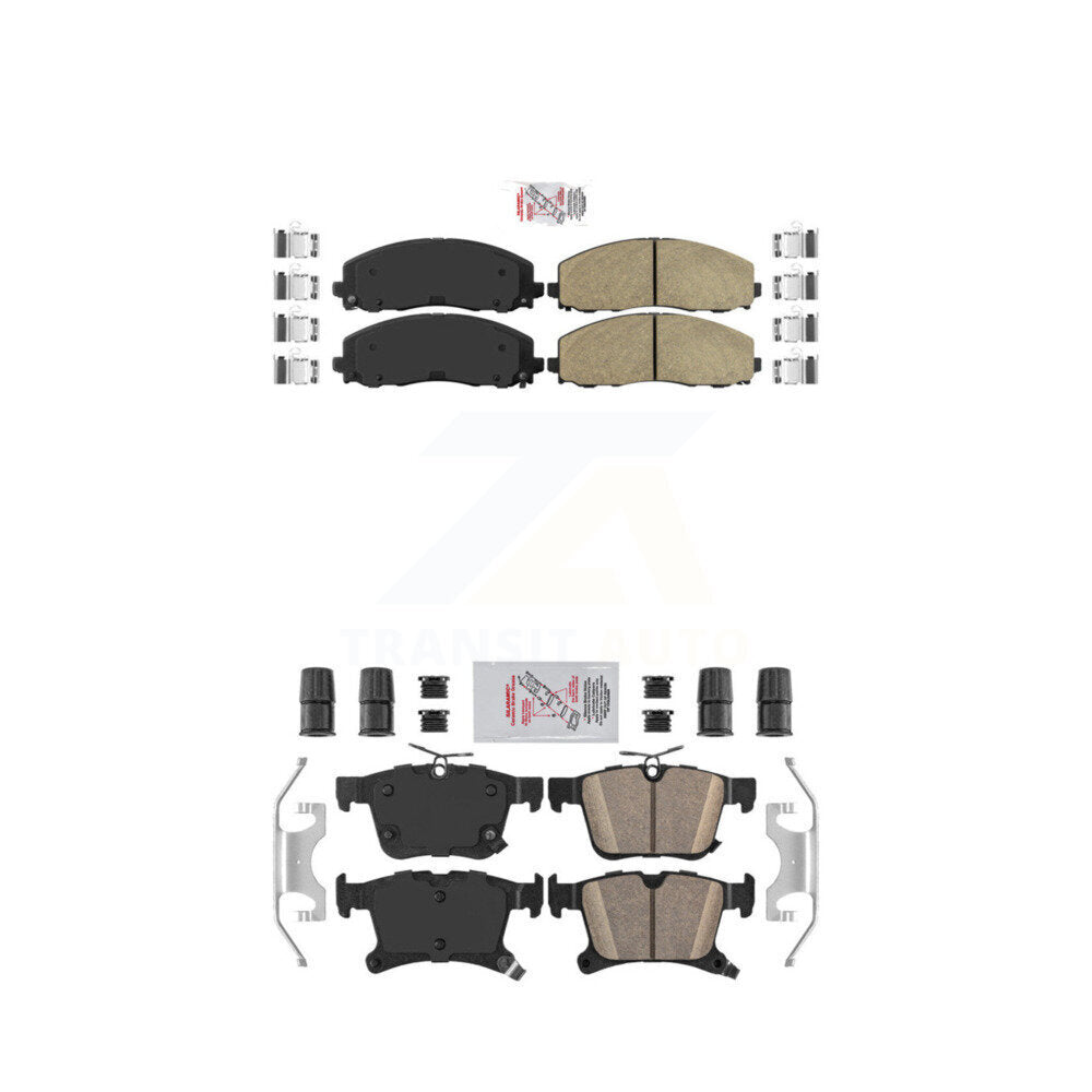 AmeriBRAKES KNF-100009 Disc Brake Pad for 2017-2024 Chrysler Pacifica, Chrysler Grand Caravan, Chrysler Voyager - Front and Rear