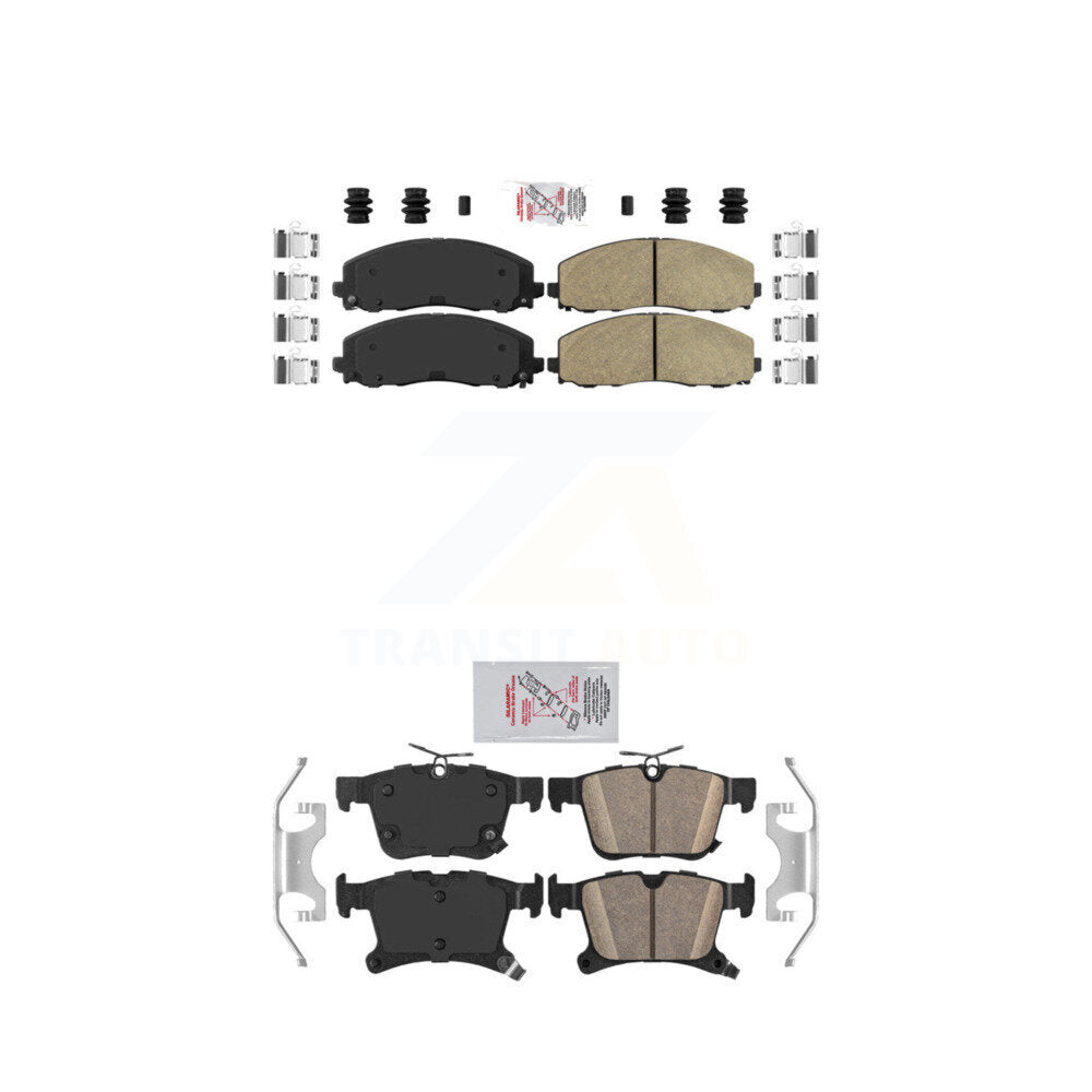 AmeriBRAKES KNF-100010 Disc Brake Pad for 2017-2024 Chrysler Pacifica, Chrysler Grand Caravan, Chrysler Voyager - Front and Rear