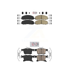 AmeriBRAKES KNF-100010 Disc Brake Pad for 2017-2024 Chrysler Pacifica, Chrysler Grand Caravan, Chrysler Voyager - Front and Rear