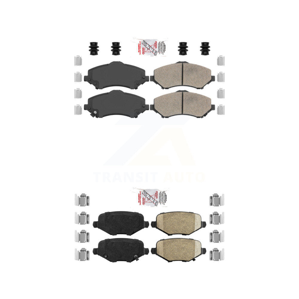 AmeriBRAKES KNF-100017 Disc Brake Pad for 2012-2016 Chrysler Town & Country, Dodge Grand Caravan and More - Front and Rear