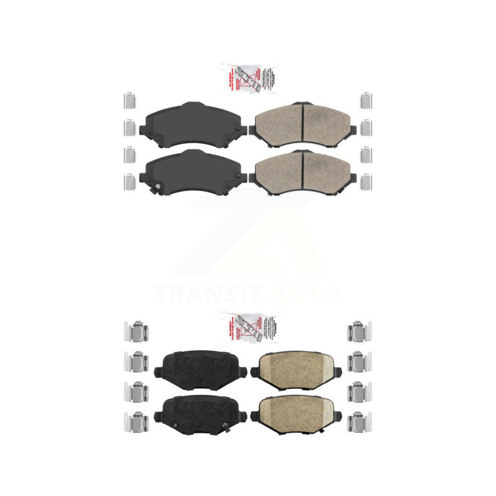 AmeriBRAKES KNF-100021 Disc Brake Pad for 2012-2016 Chrysler Town & Country, Dodge Grand Caravan and More - Front and Rear