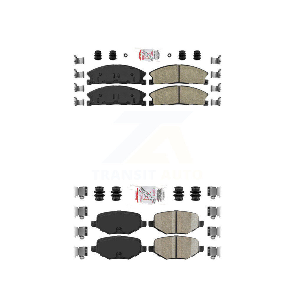 AmeriBRAKES KNF-100155 Disc Brake Pad for 2012-2019 Ford Taurus, Lincoln MKT and More - Front and Rear