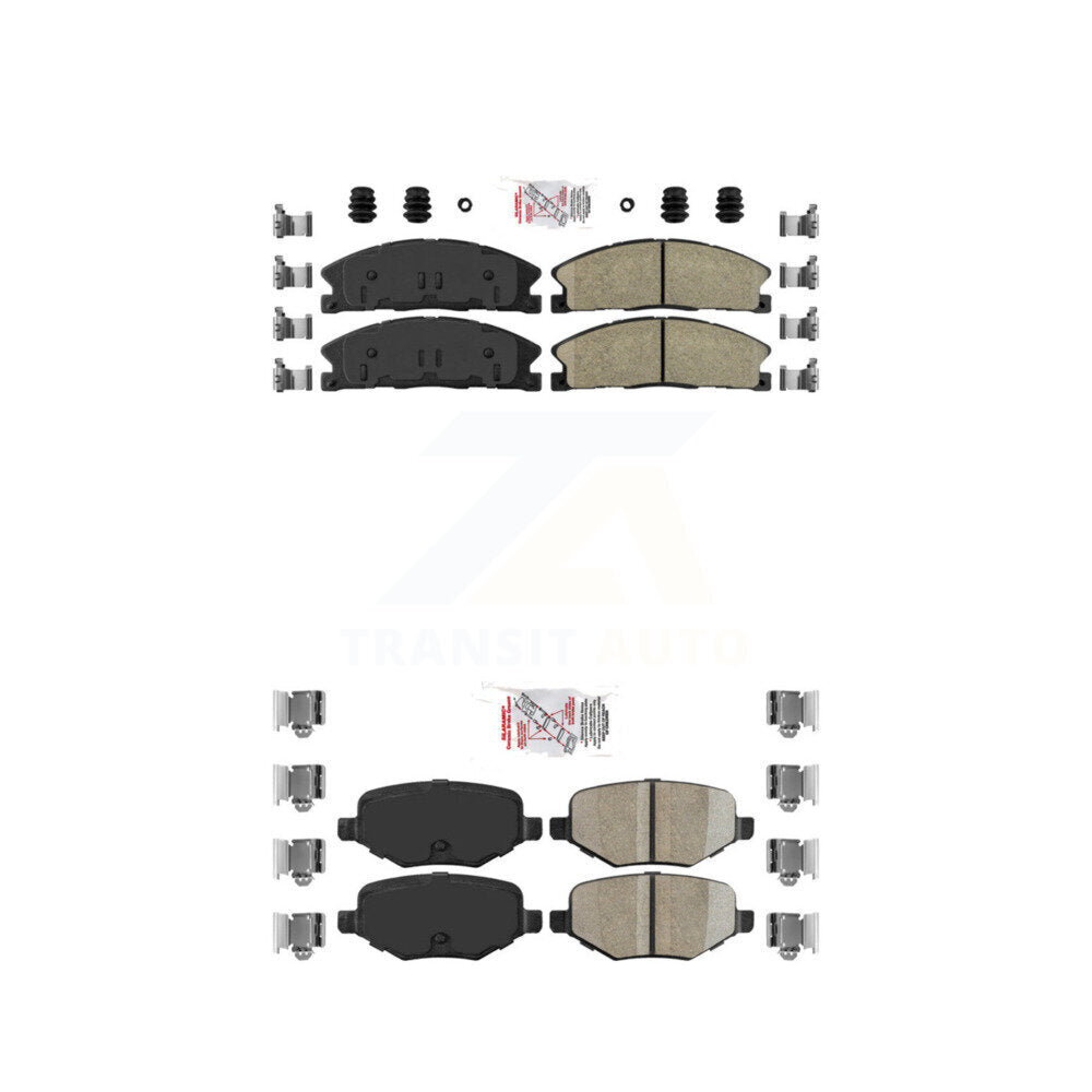 AmeriBRAKES KNF-100156 Disc Brake Pad for 2012-2019 Ford Taurus, Lincoln MKT and More - Front and Rear
