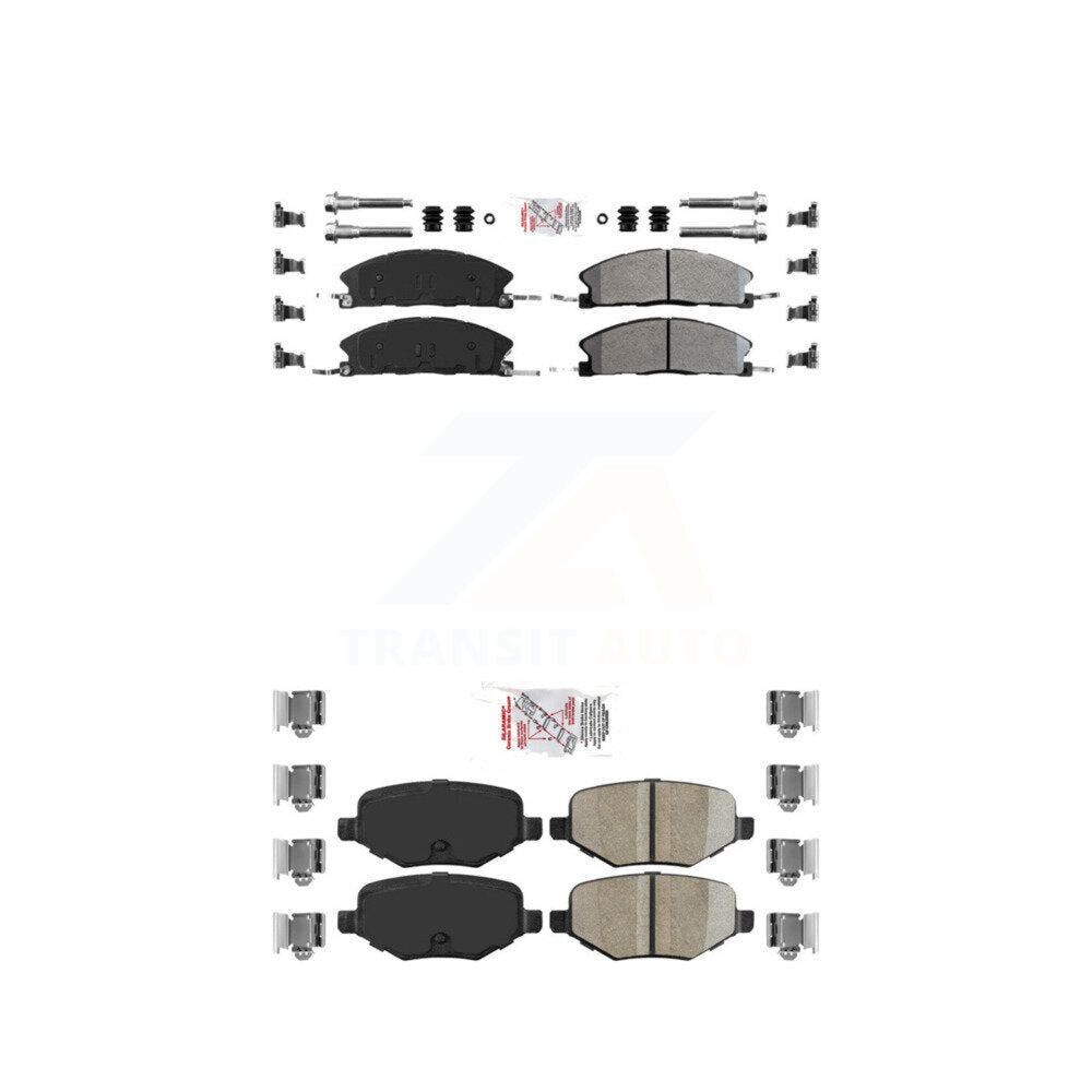 AmeriBRAKES KNF-100158 Disc Brake Pad for 2012-2019 Ford Taurus, Lincoln MKT and More - Front and Rear