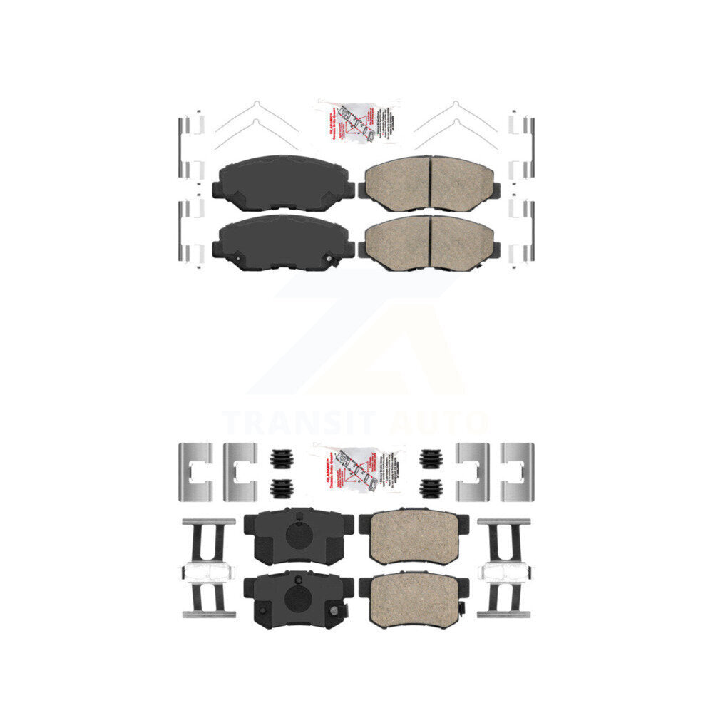 AmeriBRAKES KNF-100224 Disc Brake Pad for 2002-2015 Acura ILX, Honda Accord and More - Front and Rear