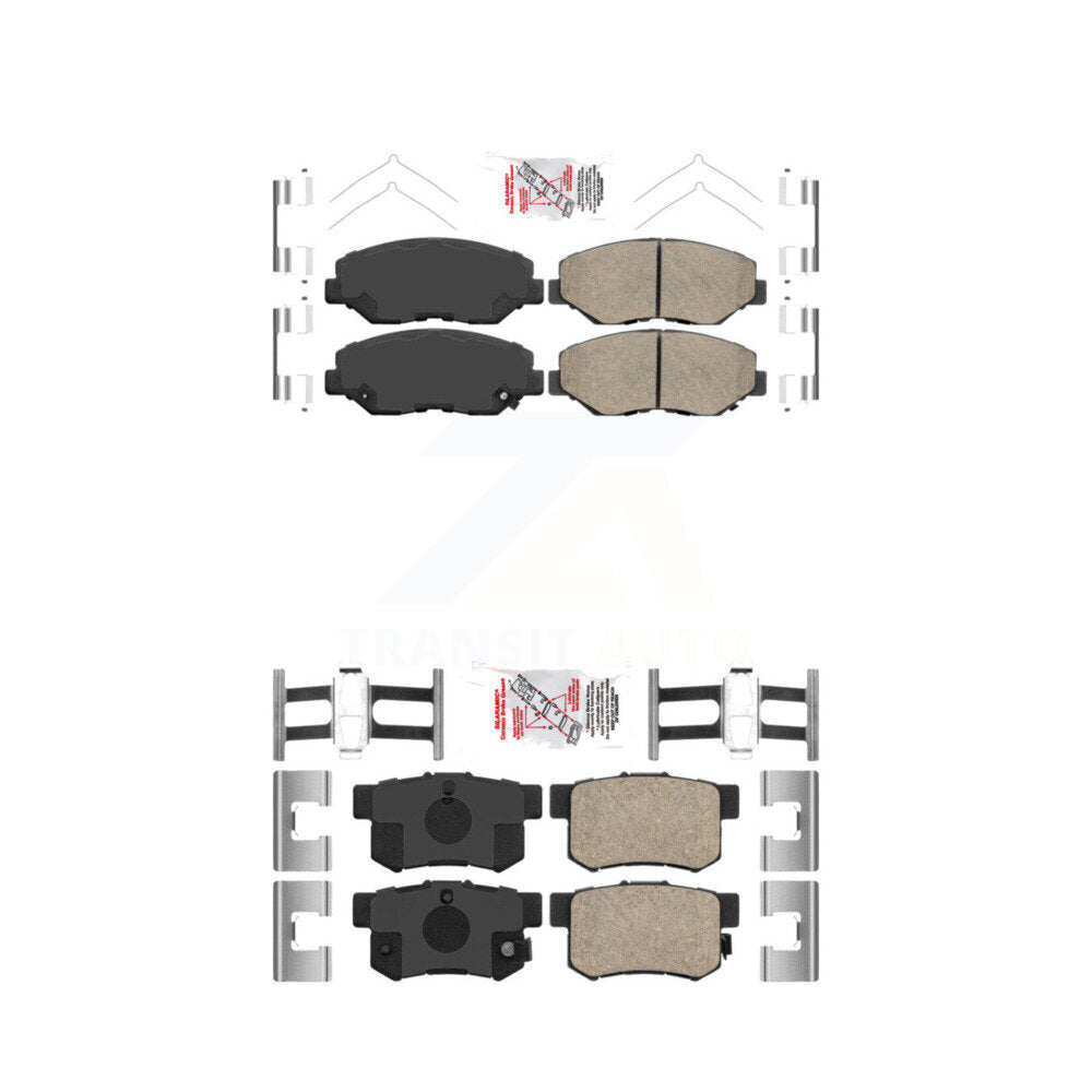 AmeriBRAKES KNF-100225 Disc Brake Pad for 2002-2015 Acura ILX, Honda Accord and More - Front and Rear