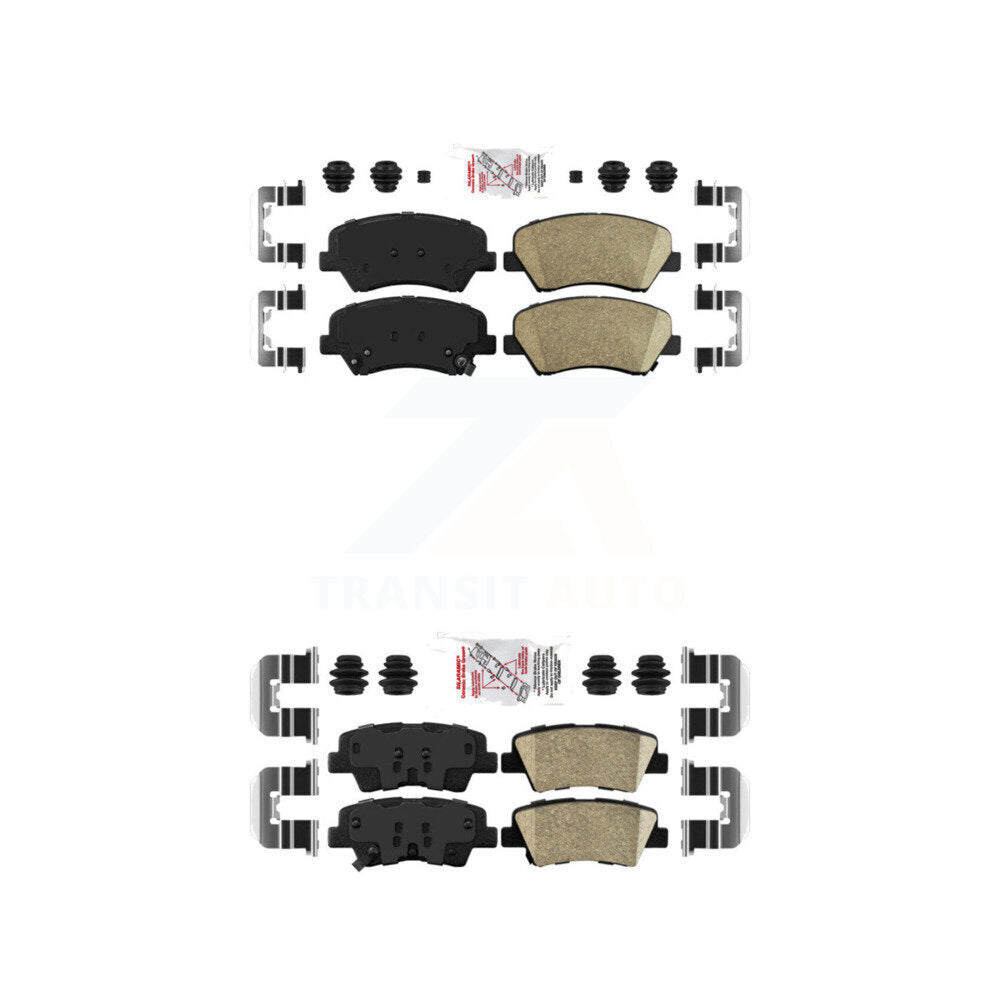 AmeriBRAKES KNF-100629 Disc Brake Pad for 2011-2018 Kia Rio, Hyundai Elantra GT and More - Front and Rear