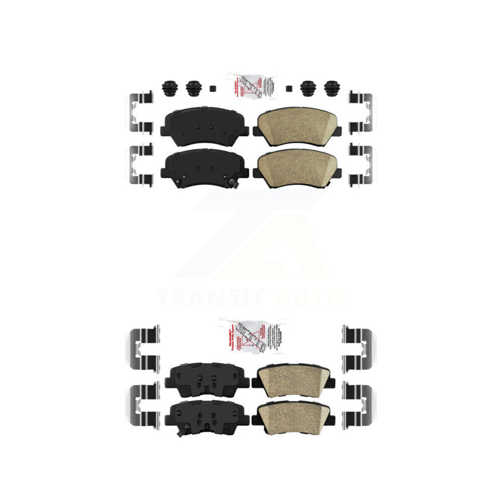 AmeriBRAKES KNF-100630 Disc Brake Pad for 2011-2018 Kia Rio, Hyundai Elantra GT and More - Front and Rear