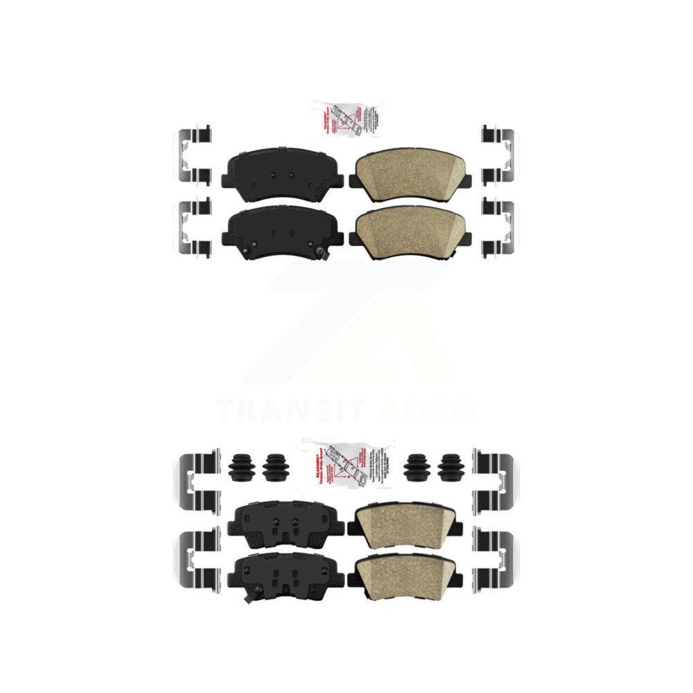 AmeriBRAKES KNF-100631 Disc Brake Pad for 2011-2018 Kia Rio, Hyundai Elantra GT and More - Front and Rear