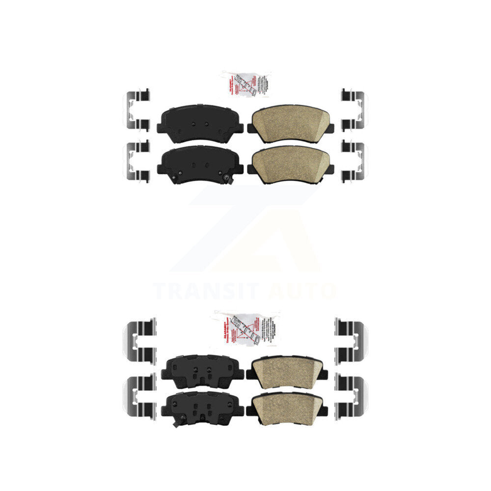 AmeriBRAKES KNF-100632 Disc Brake Pad for 2011-2018 Kia Rio, Hyundai Elantra GT and More - Front and Rear