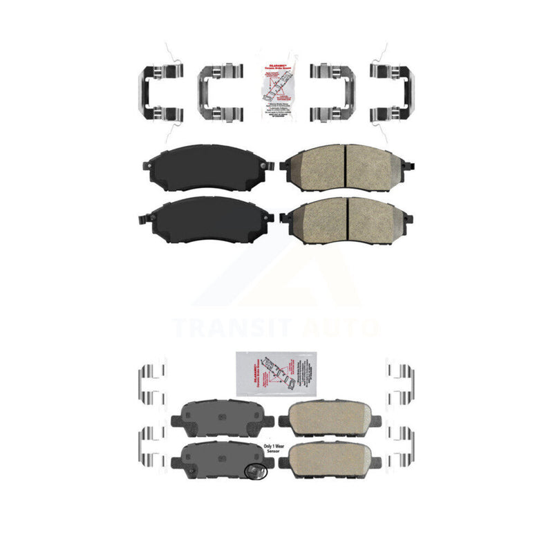 AmeriBRAKES KNF-100707 Disc Brake Pad for 2005-2017 INFINITI Q40, INFINITI QX70 and More - Front and Rear