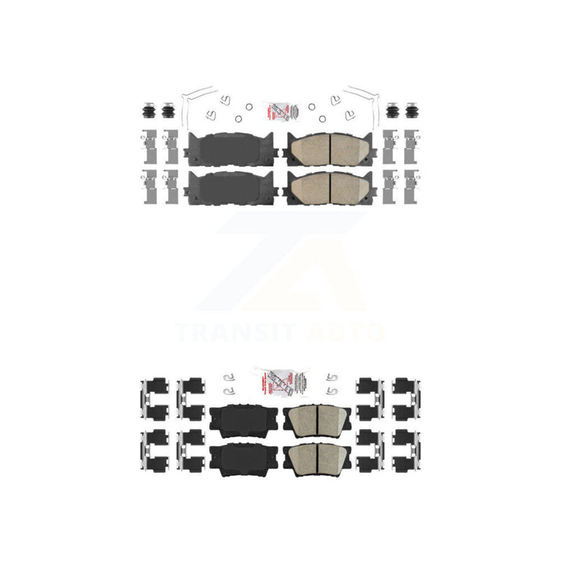 AmeriBRAKES KNF-101018 Disc Brake Pad for 2007-2018 Lexus ES300h, Toyota Avalon and More - Front and Rear