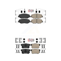 AmeriBRAKES KNF-101084 Disc Brake Pad for 2002-2015 Acura ILX, Honda Accord and More - Front and Rear