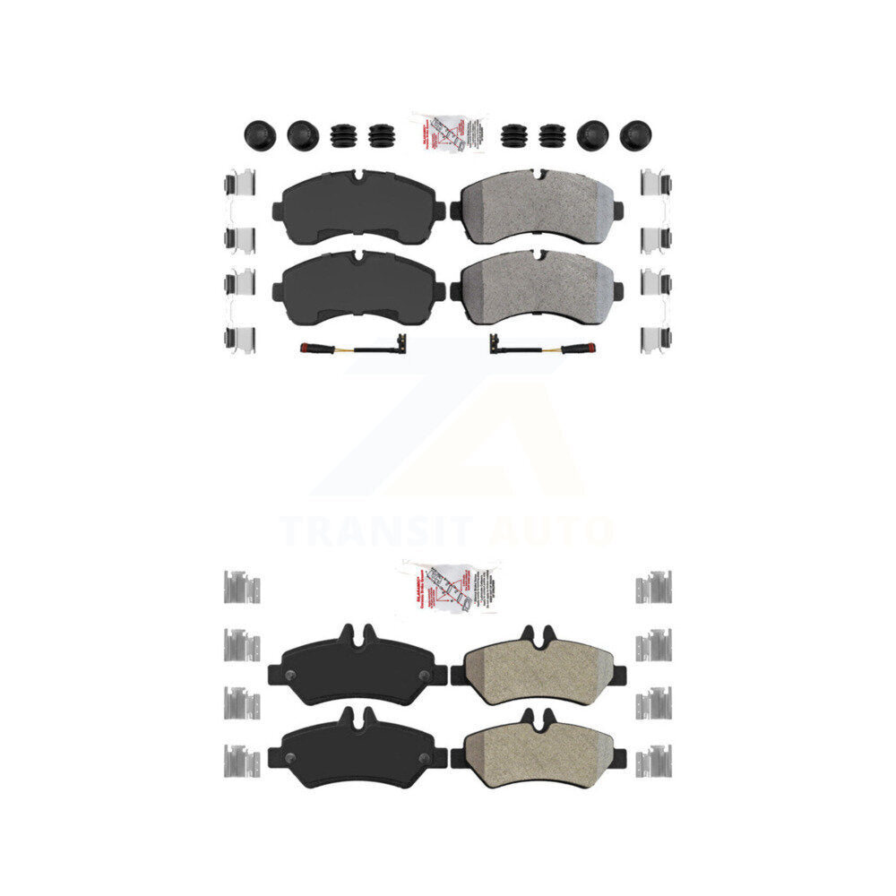 AmeriBRAKES KNF-101100 Disc Brake Pad for 2007-2018 Freightliner Sprinter 3500, Mercedes-Benz Sprinter 3500, Dodge Sprinter 3500 - Front and Rear