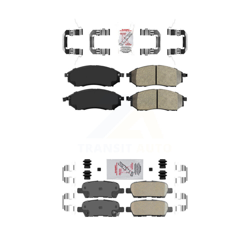 AmeriBRAKES KNF-101485 Disc Brake Pad for 2005-2017 INFINITI Q40, INFINITI QX70 and More - Front and Rear