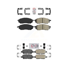 AmeriBRAKES KNF-101485 Disc Brake Pad for 2005-2017 INFINITI Q40, INFINITI QX70 and More - Front and Rear