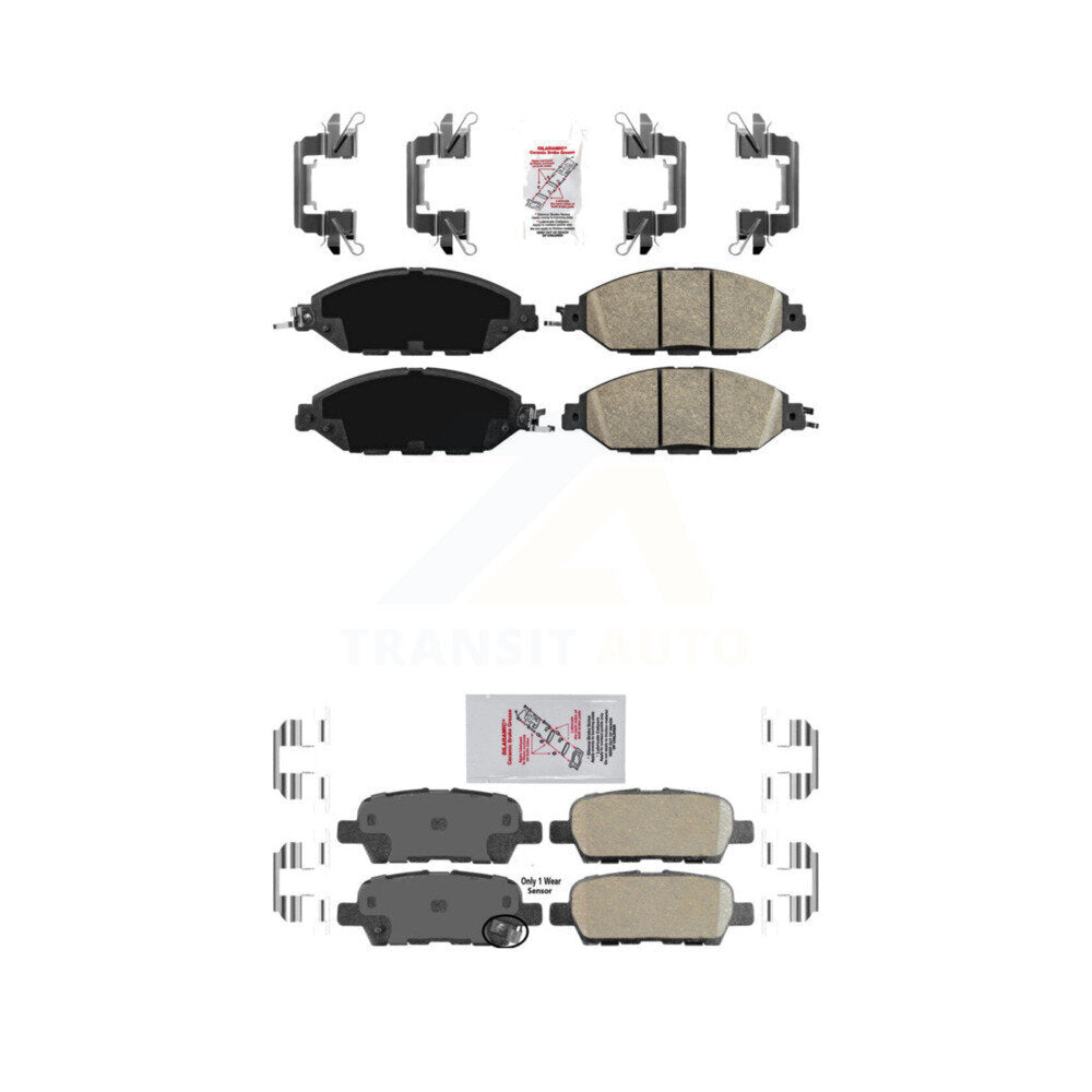 AmeriBRAKES KNF-101504 Disc Brake Pad for 2013-2024 Nissan Murano, INFINITI QX60 and More - Front and Rear
