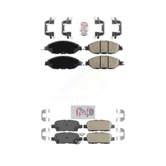 AmeriBRAKES KNF-101504 Disc Brake Pad for 2013-2024 Nissan Murano, INFINITI QX60 and More - Front and Rear