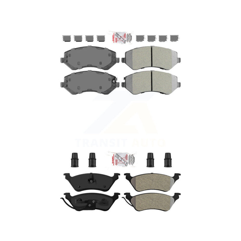 AmeriBRAKES KNF-101589 Disc Brake Pad for 2001-2007 Dodge Caravan, Chrysler Town & Country and More - Front and Rear