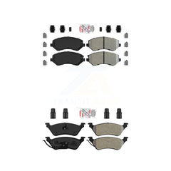 AmeriBRAKES KNF-101590 Disc Brake Pad for 2001-2007 Dodge Caravan, Chrysler Town & Country and More - Front and Rear