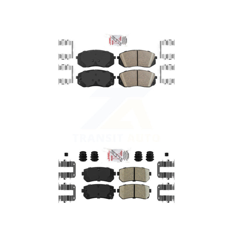 AmeriBRAKES KNF-101673 Disc Brake Pad for 2015-2016 Hyundai Sonata - Front and Rear