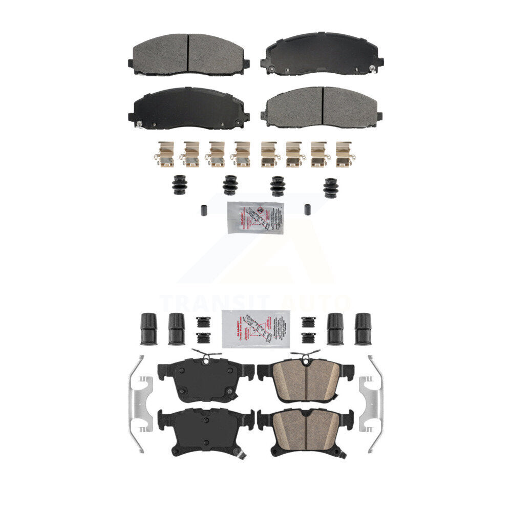 AmeriBRAKES KNF-101792 Disc Brake Pad for 2017-2024 Chrysler Pacifica, Chrysler Grand Caravan, Chrysler Voyager - Front and Rear