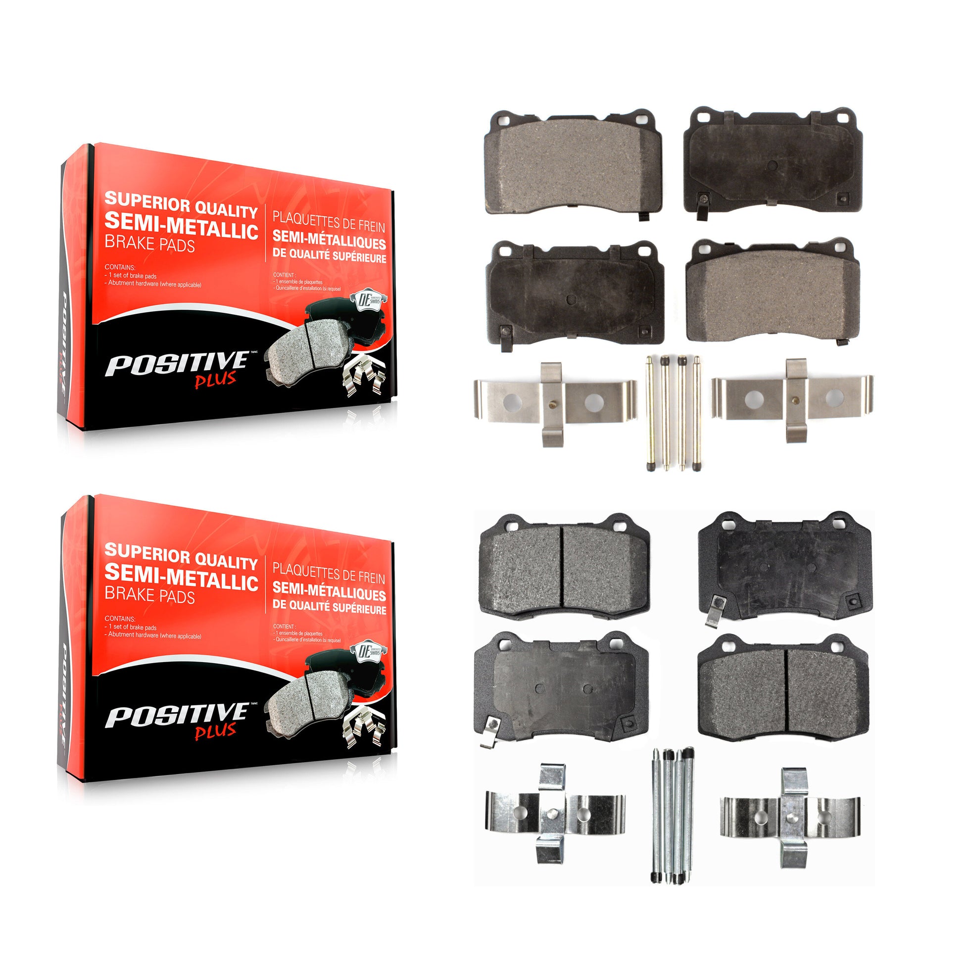 Positive Plus KPF-100002 Disc Brake Pad for 2004-2021 Tesla X, Tesla S and More - Front and Rear