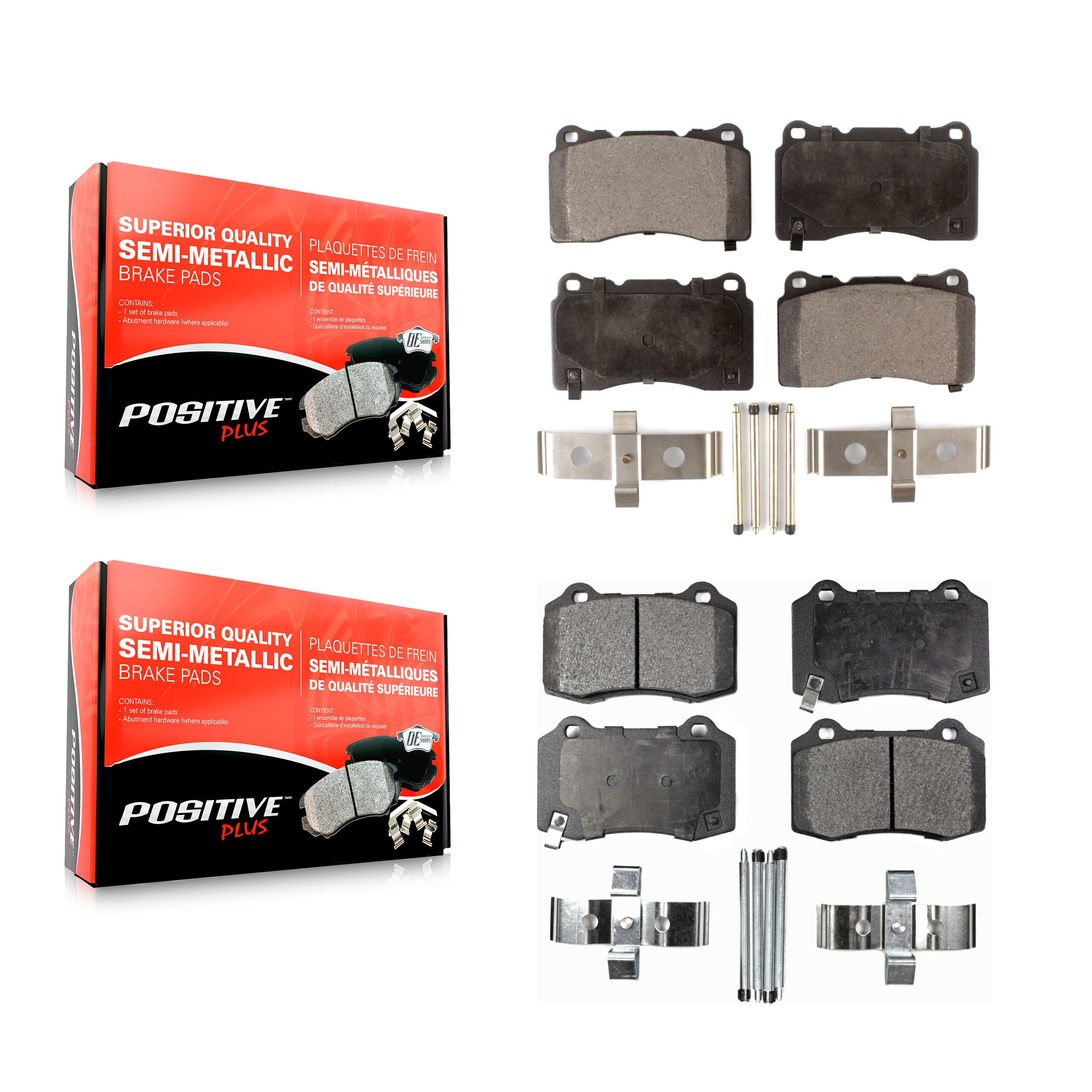 Positive Plus KPF-100002 Disc Brake Pad for 2004-2021 Tesla X, Tesla S and More - Front and Rear