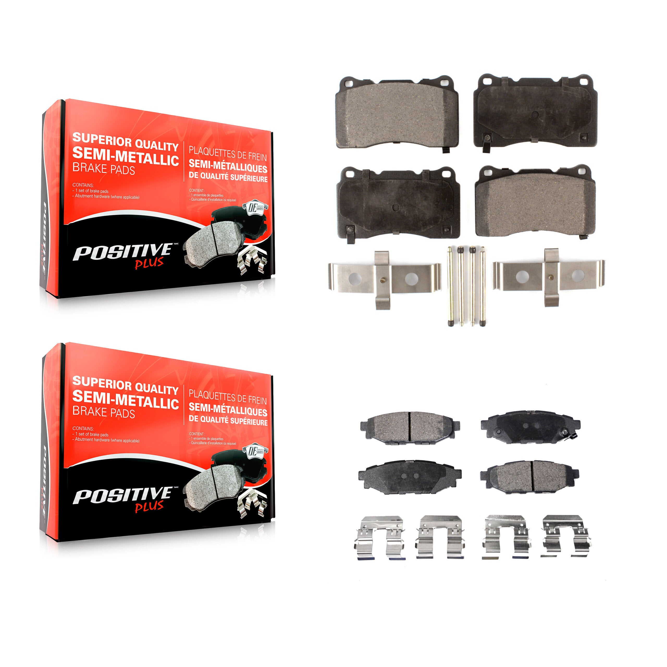 Positive Plus KPF-100004 Disc Brake Pad for 2014 Subaru WRX - Front and Rear