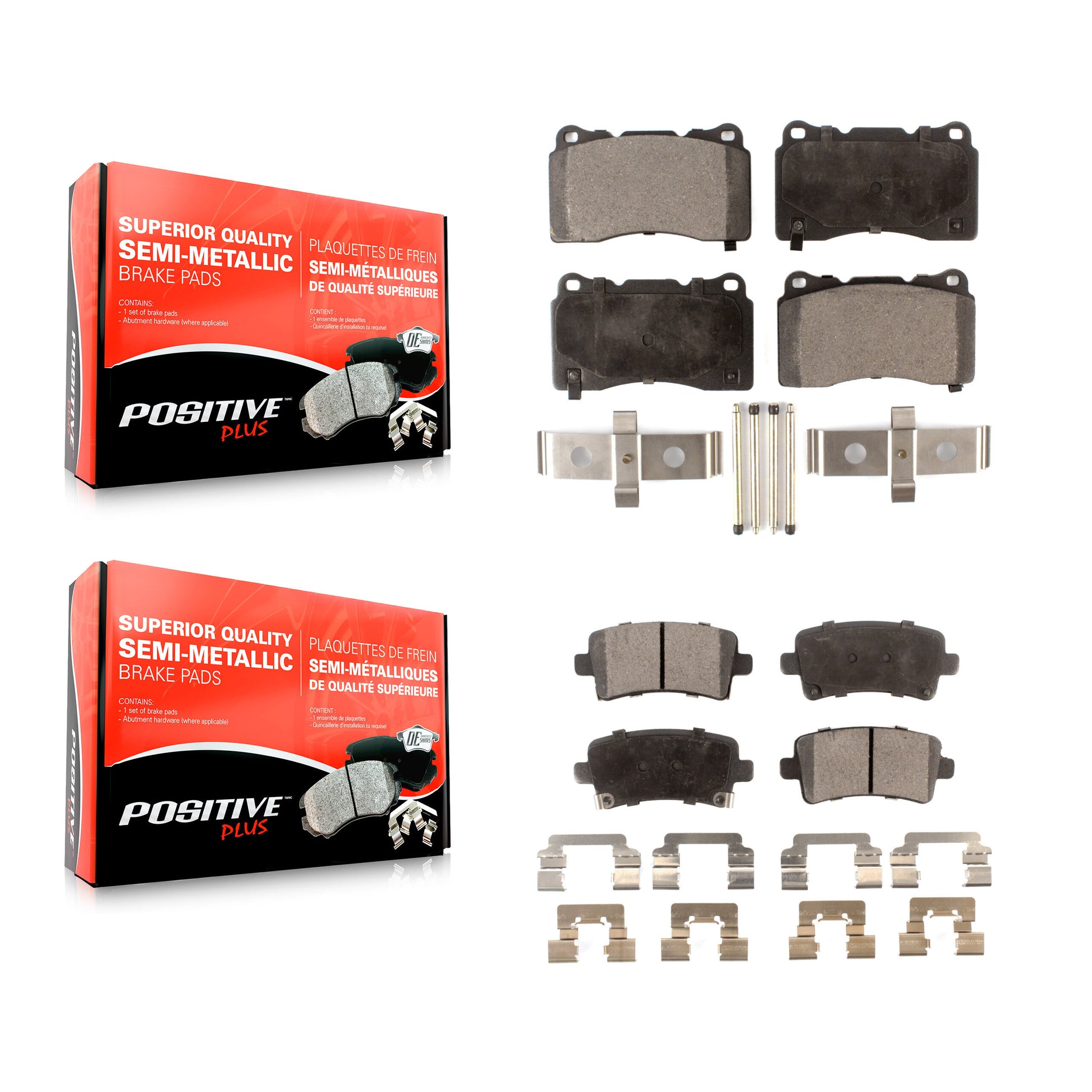 Positive Plus KPF-100007 Disc Brake Pad for 2011-2019 Cadillac XTS, Buick Regal, Saab 9-5 - Front and Rear