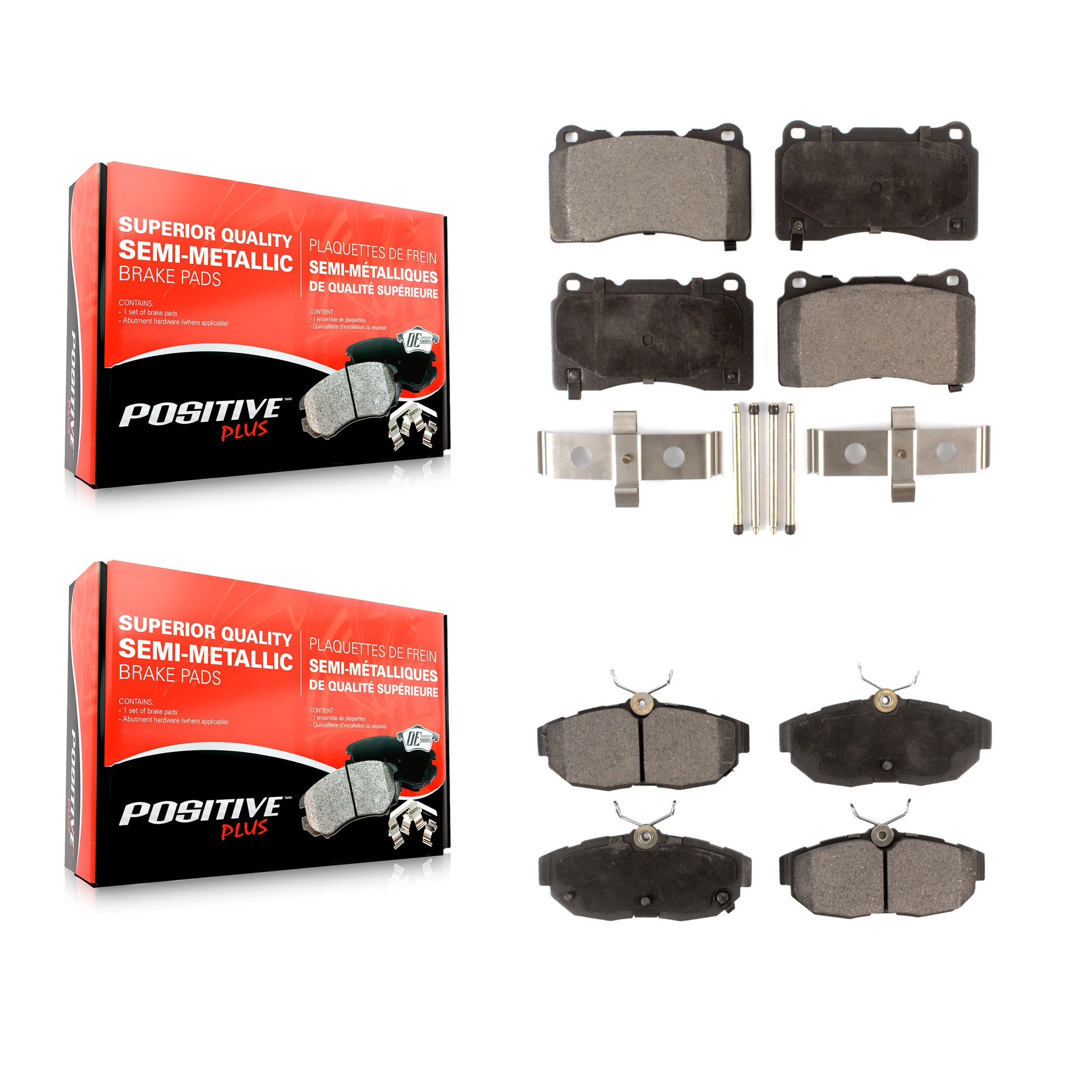 Positive Plus KPF-100008 Disc Brake Pad for 2011-2013 Ford Mustang - Front and Rear