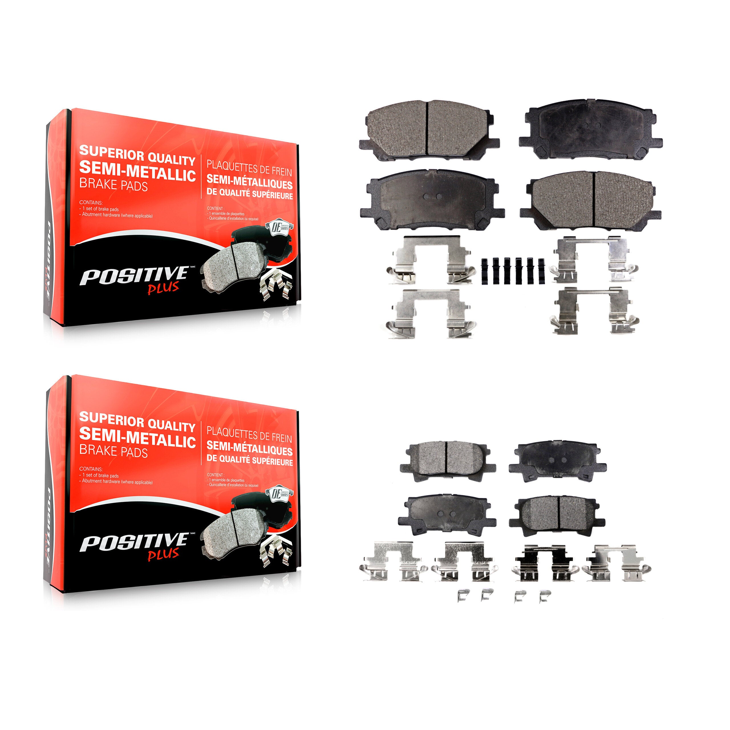 Positive Plus KPF-100013 Disc Brake Pad for 2004-2009 Lexus RX350, Lexus RX400h and More - Front and Rear