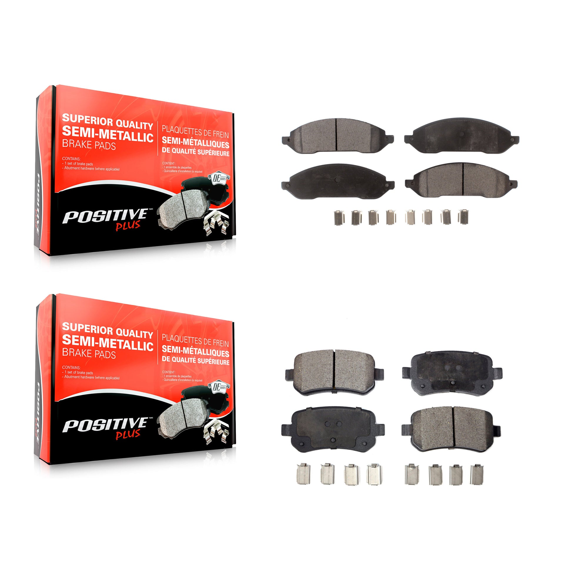 Positive Plus KPF-100017 Disc Brake Pad for 2004-2007 Ford Freestar, Mercury Monterey - Front and Rear
