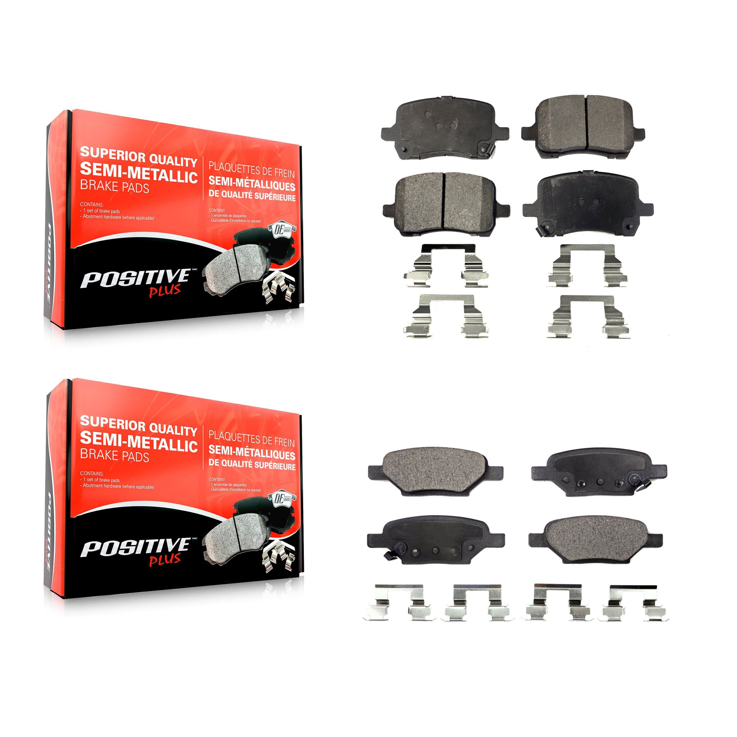 Positive Plus KPF-100018 Disc Brake Pad for 2004-2010 Chevrolet HHR, Pontiac G5 and More - Front and Rear