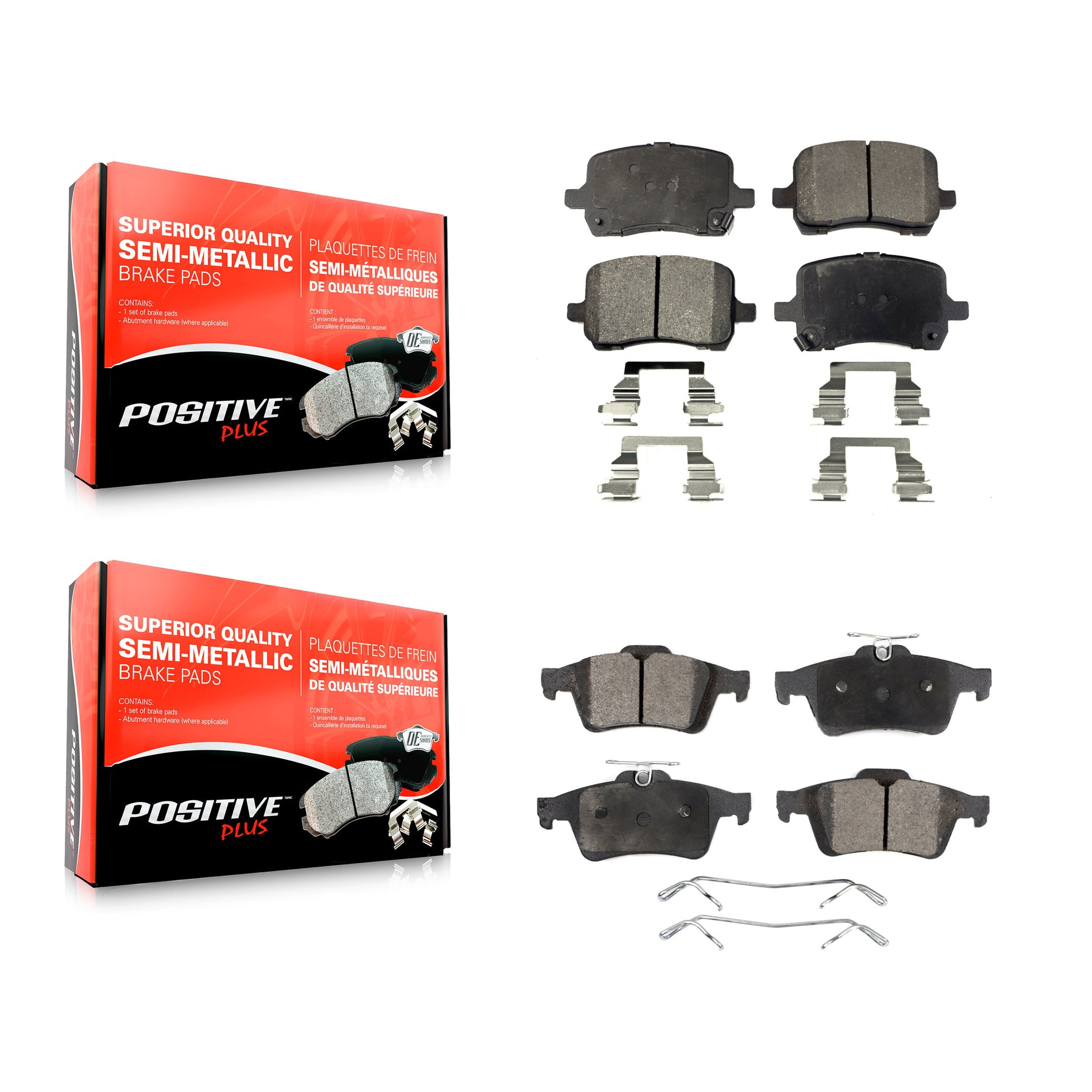 Positive Plus KPF-100019 Disc Brake Pad for 2006-2010 Saturn Sky, Pontiac Solstice - Front and Rear