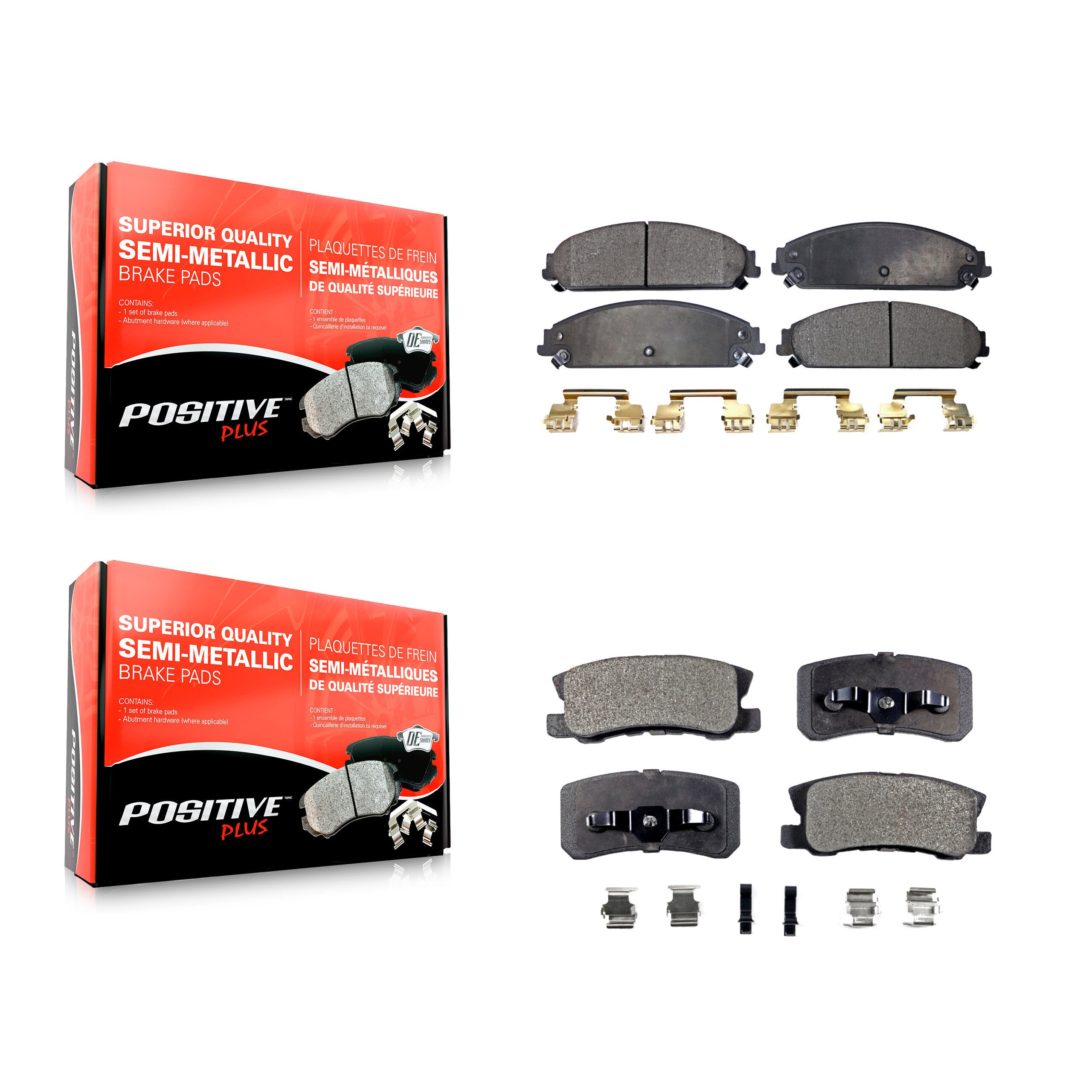 Positive Plus KPF-100029 Disc Brake Pad for 2008-2009 Dodge Caliber - Front and Rear
