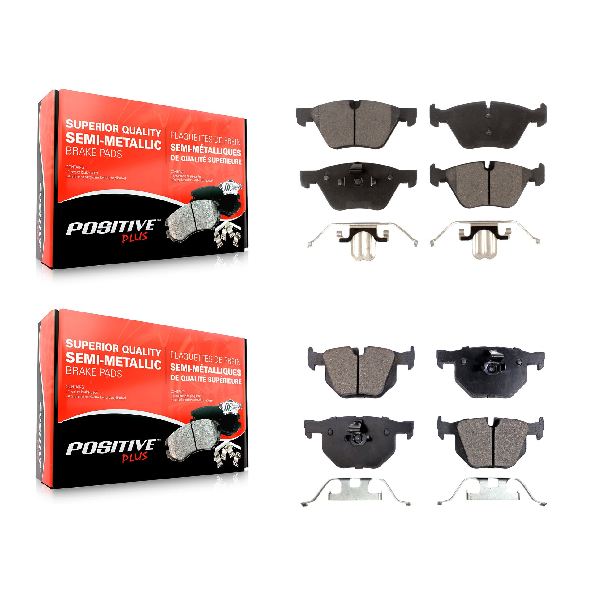 Positive Plus KPF-100030 Disc Brake Pad for 2004-2007 BMW 525i - Front and Rear