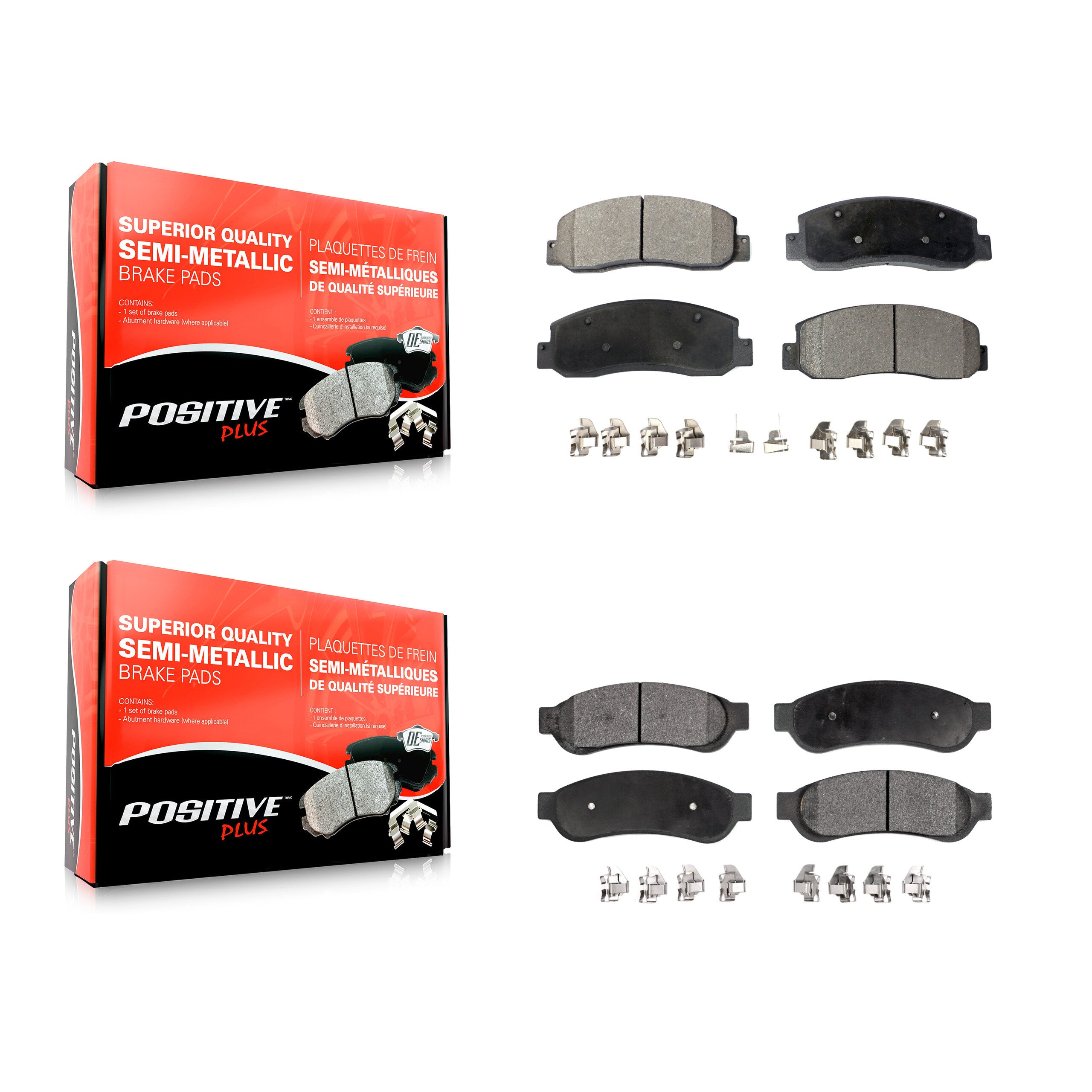 Positive Plus KPF-100035 Disc Brake Pad for 2008-2012 Ford F-450 Super Duty, Ford F-350 Super Duty, Ford F-250 Super Duty - Front and Rear