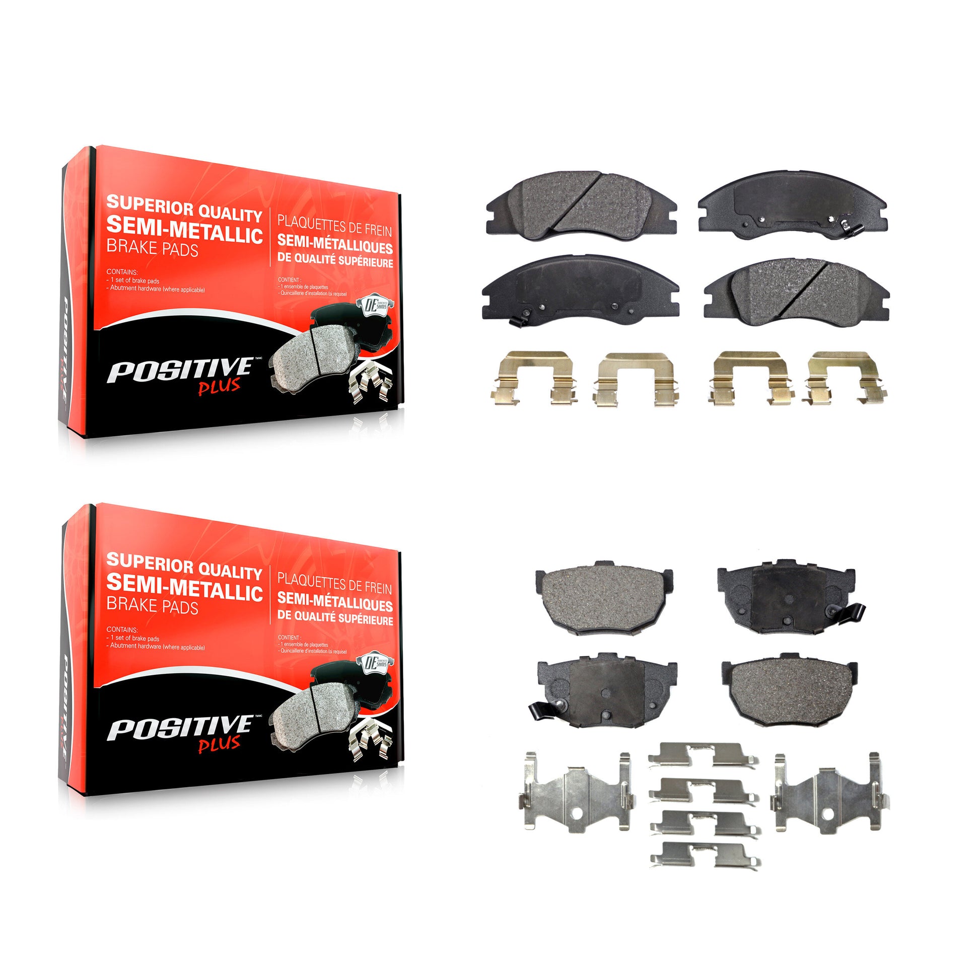 Positive Plus KPF-100037 Disc Brake Pad for 2004-2009 Kia Spectra, Kia Spectra5 - Front and Rear