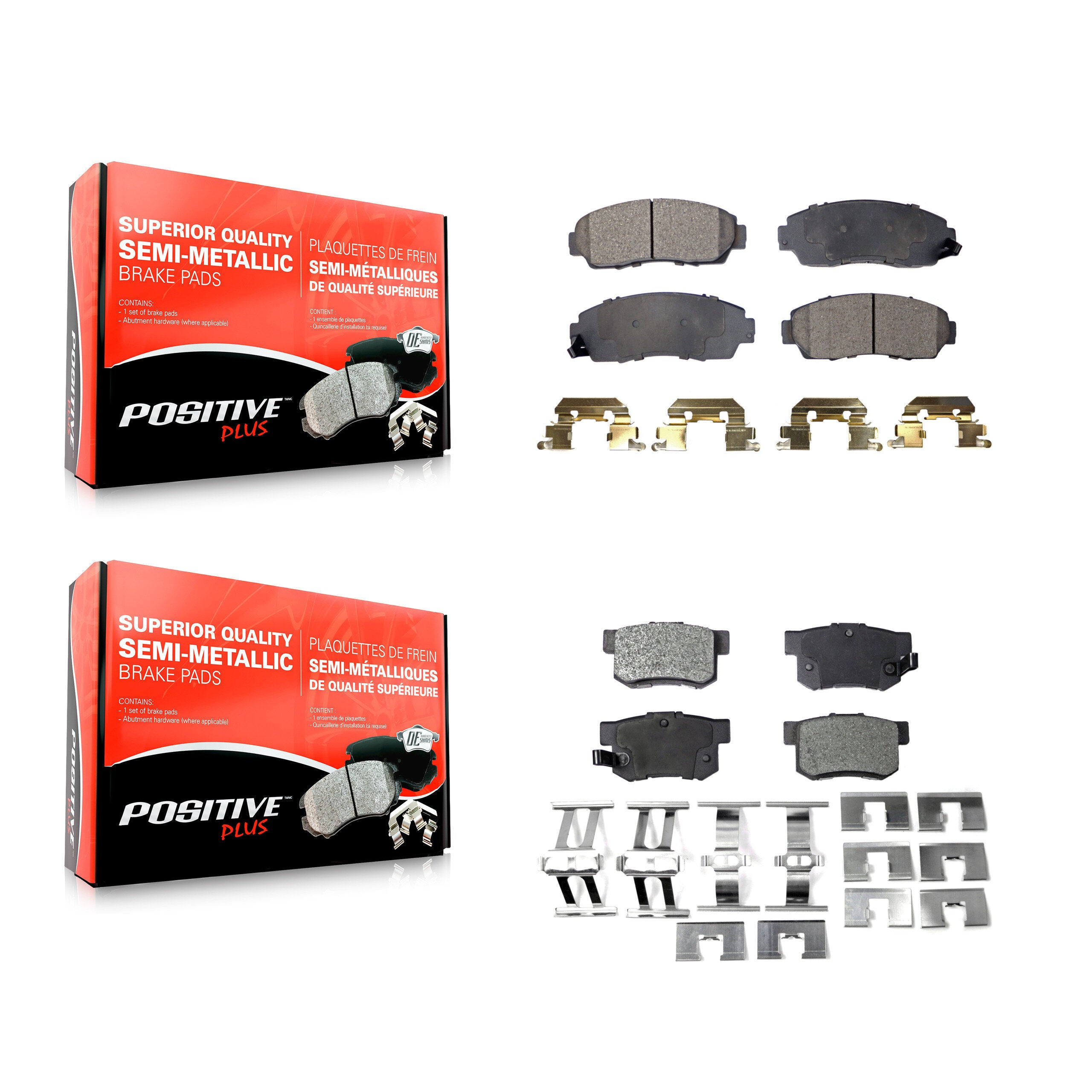Positive Plus KPF-100048 Disc Brake Pad for 2007-2012 Acura RDX - Front and Rear