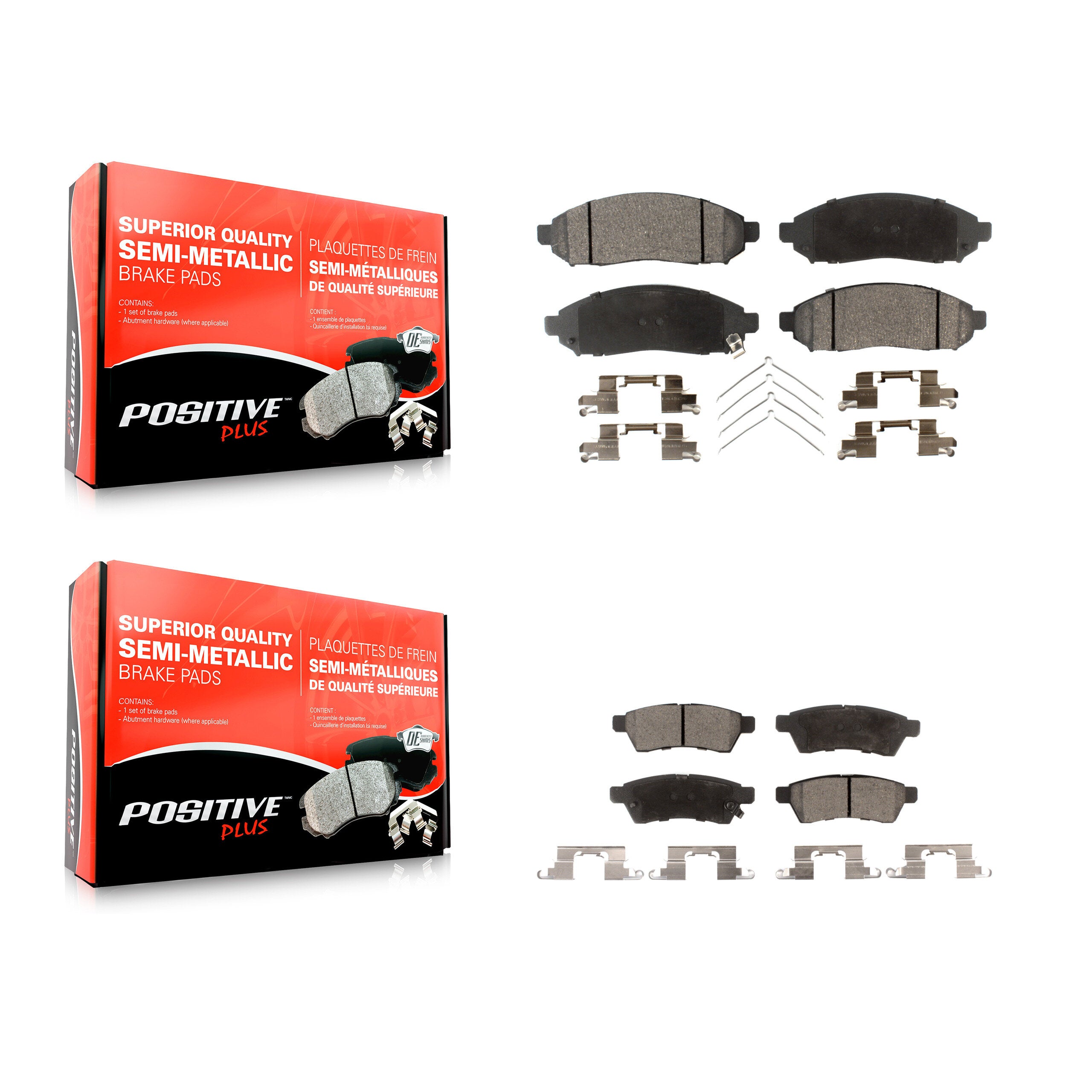 Positive Plus KPF-100050 Disc Brake Pad for 2005-2023 Suzuki Equator, Nissan Xterra, Nissan Frontier - Front and Rear
