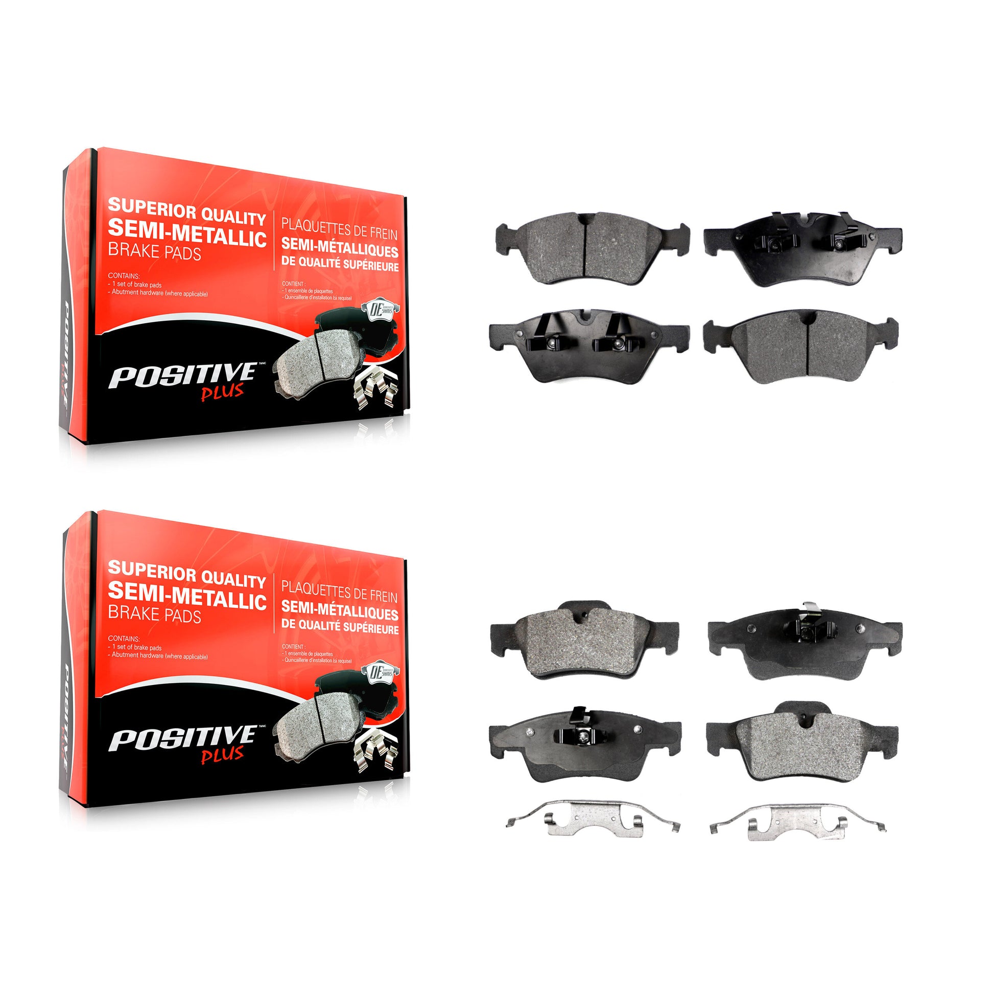 Positive Plus KPF-100058 Disc Brake Pad for 2005-2013 Mercedes-Benz ML350, Mercedes-Benz GL350 and More - Front and Rear