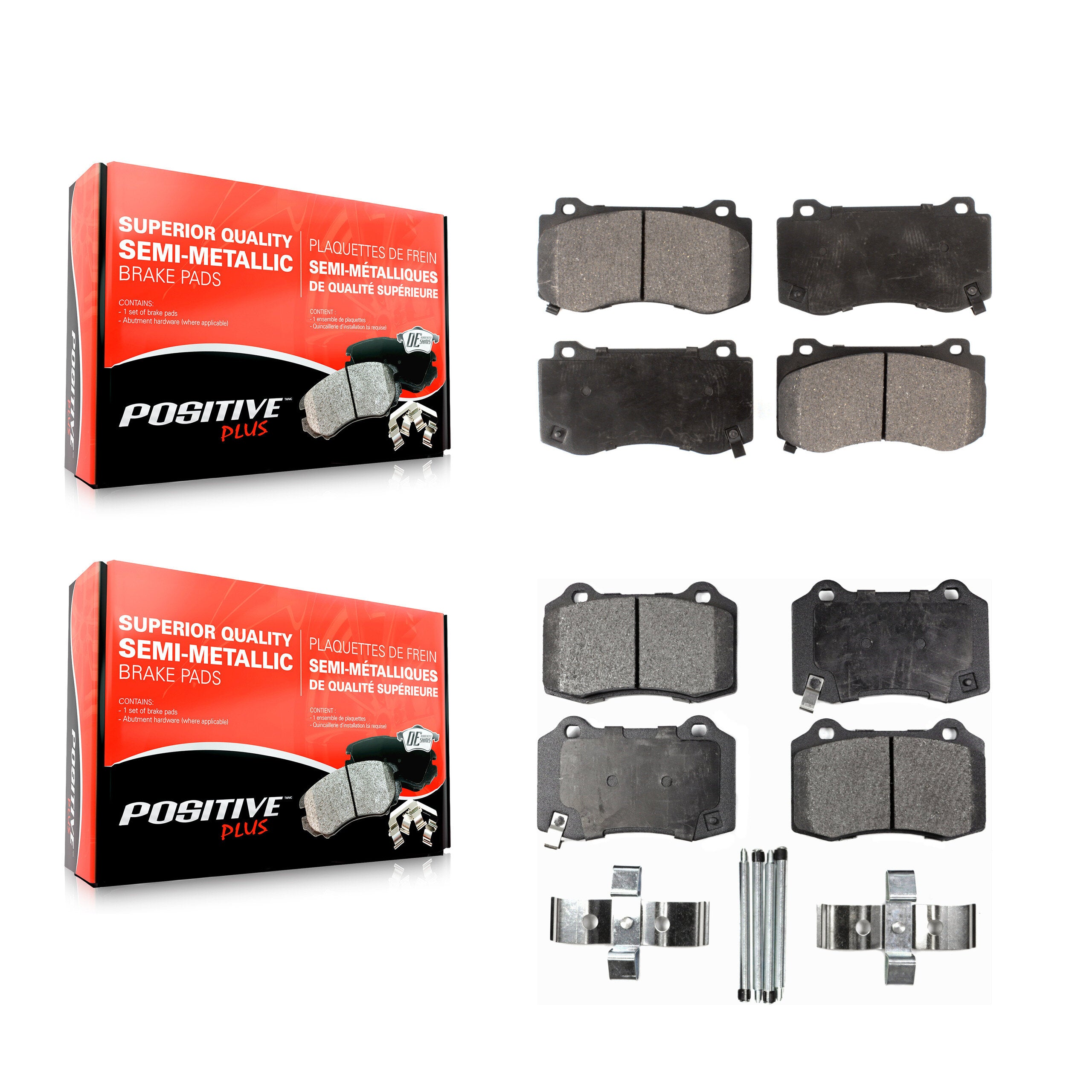 Positive Plus KPF-100060 Disc Brake Pad for 2005-2023 Dodge Challenger, Dodge Charger and More - Front and Rear