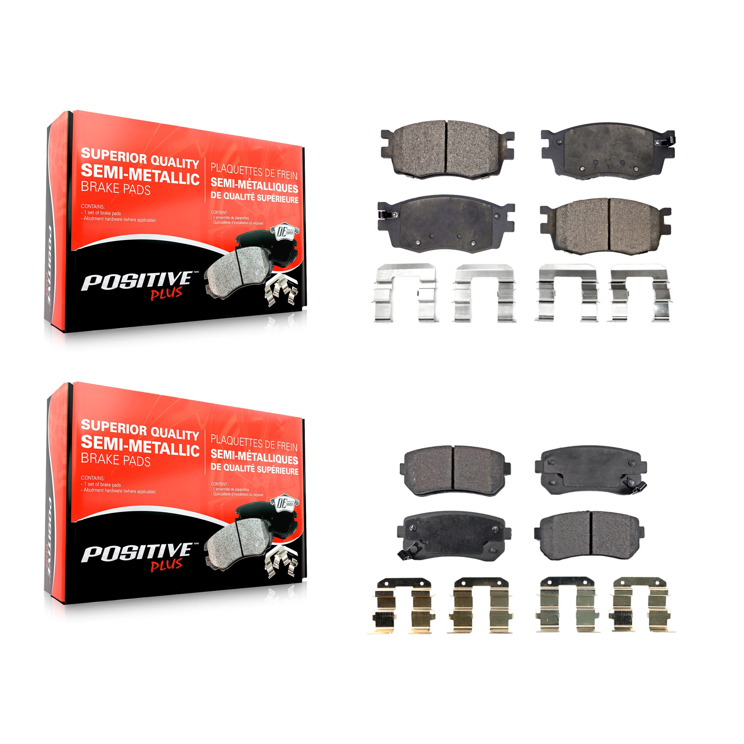 Positive Plus KPF-100062 Disc Brake Pad for 2006-2011 Hyundai Accent, Kia Rio, Kia Rio5 - Front and Rear