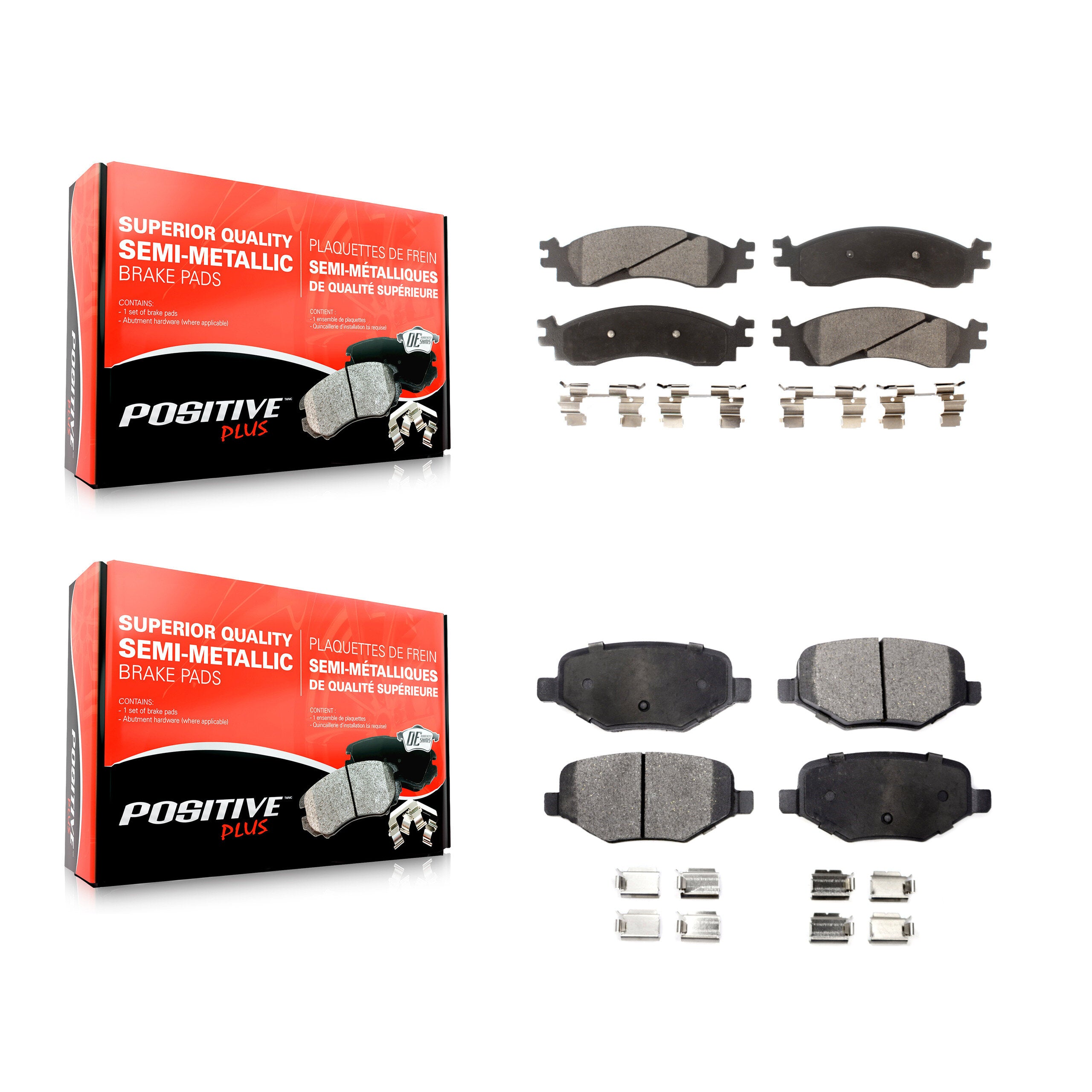 Positive Plus KPF-100064 Disc Brake Pad for 2010-2012 Ford Taurus - Front and Rear