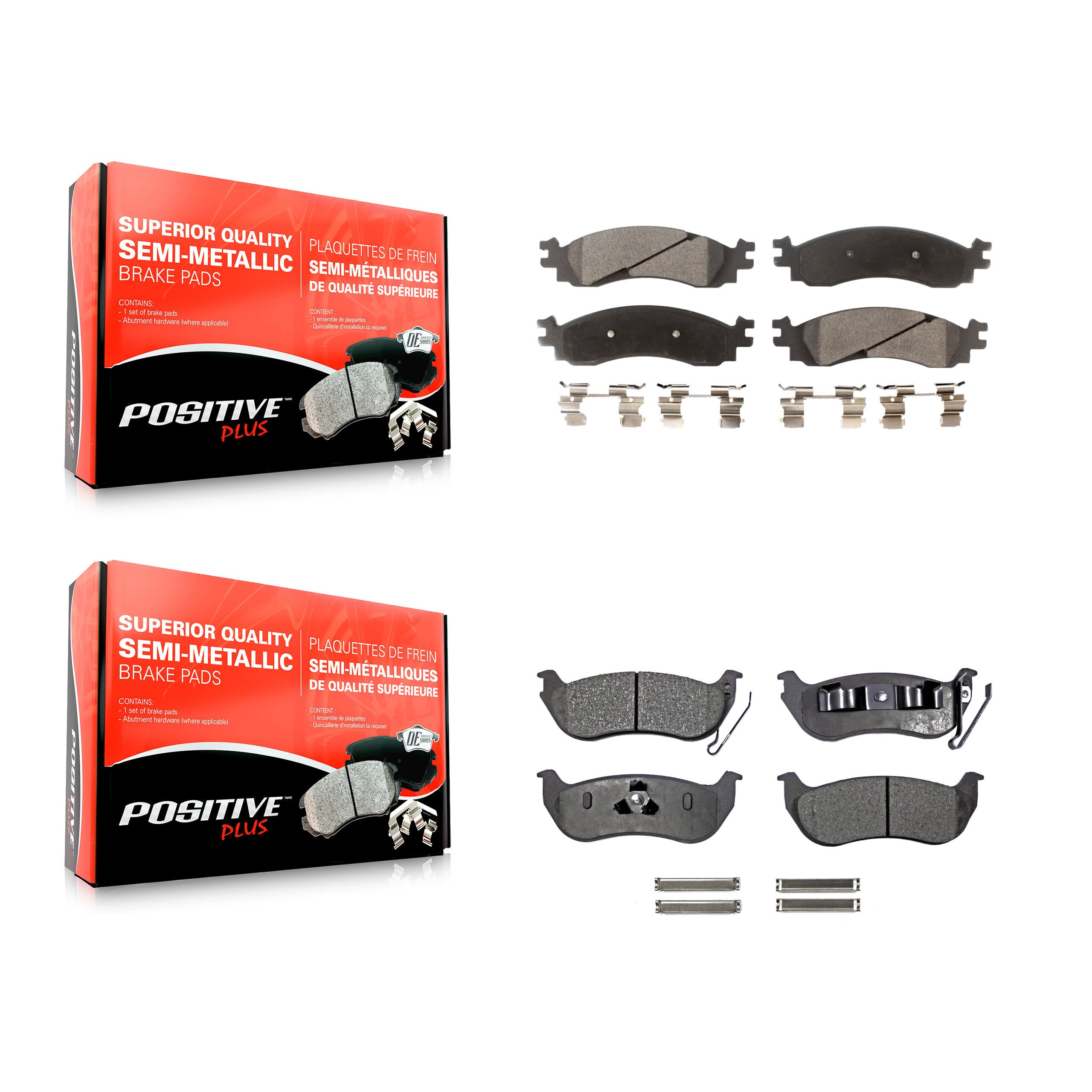 Positive Plus KPF-100065 Disc Brake Pad for 2006-2010 Ford Explorer Sport Trac, Ford Explorer, Mercury Mountaineer - Front and Rear