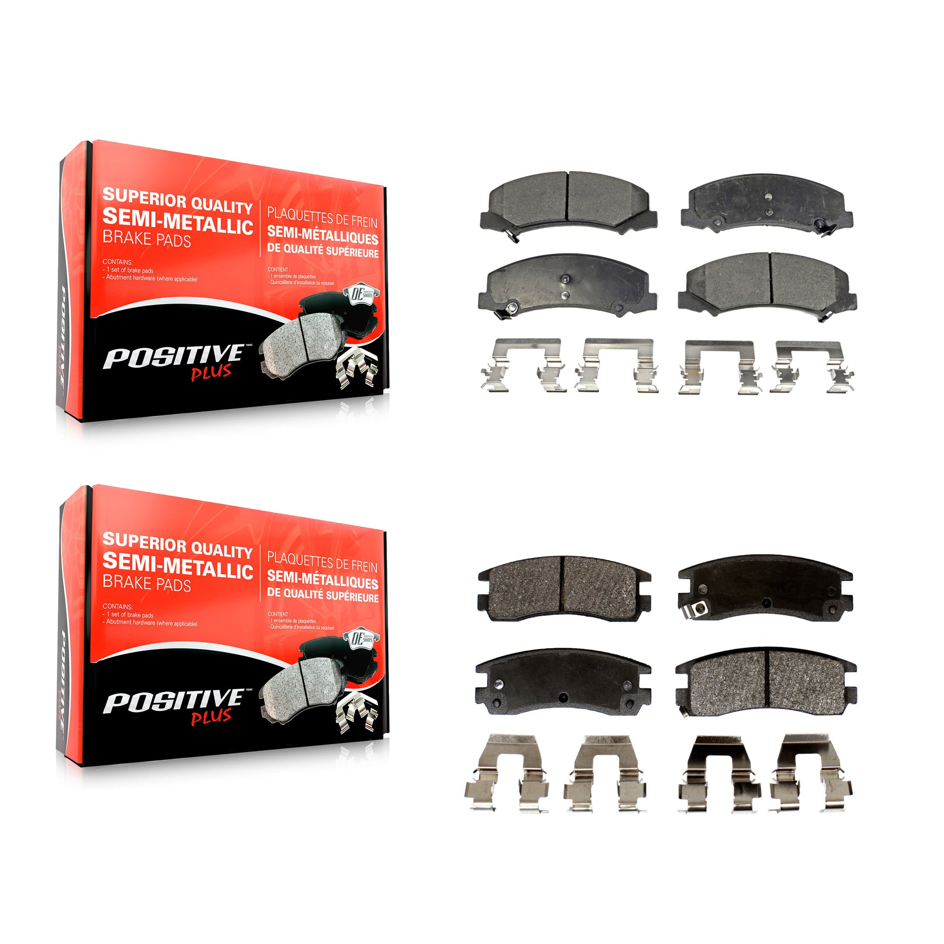 Positive Plus KPF-100066 Disc Brake Pad for 2006-2010 Chevrolet Impala, Buick Allure and More - Front and Rear