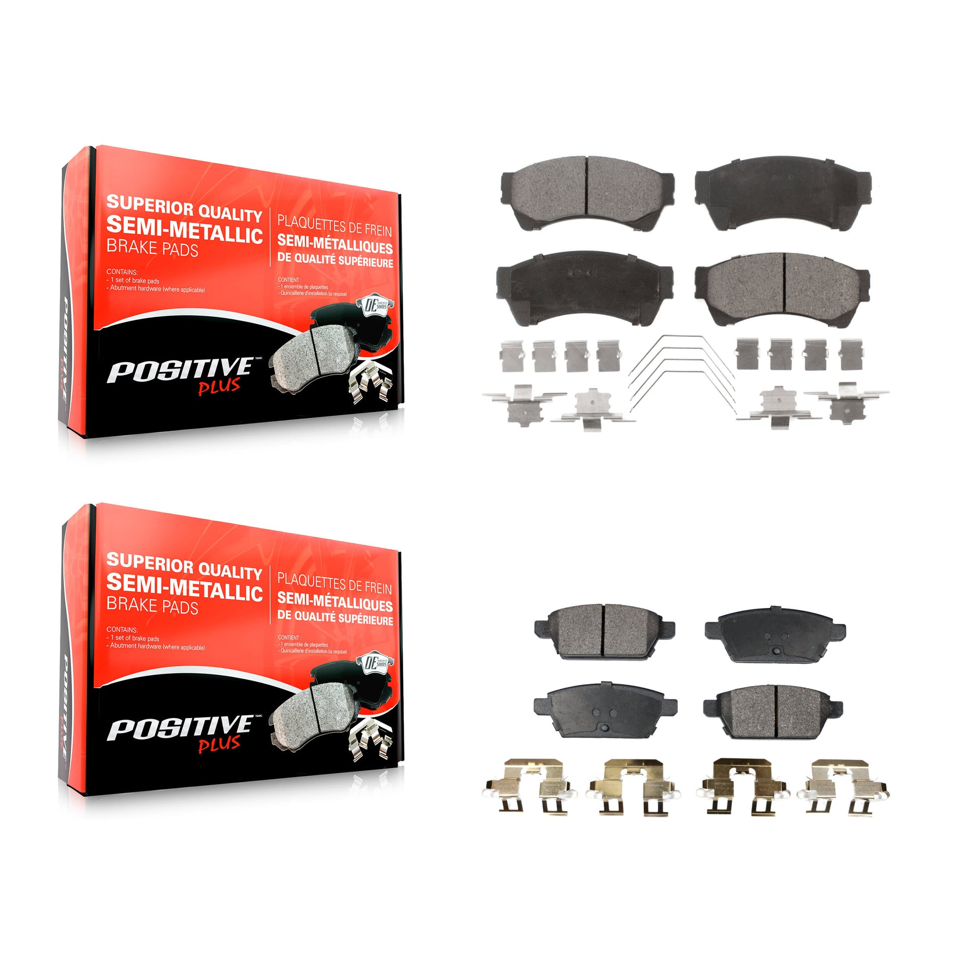 Positive Plus KPF-100069 Disc Brake Pad for 2006-2013 Mazda 6, Lincoln MKZ and More - Front and Rear
