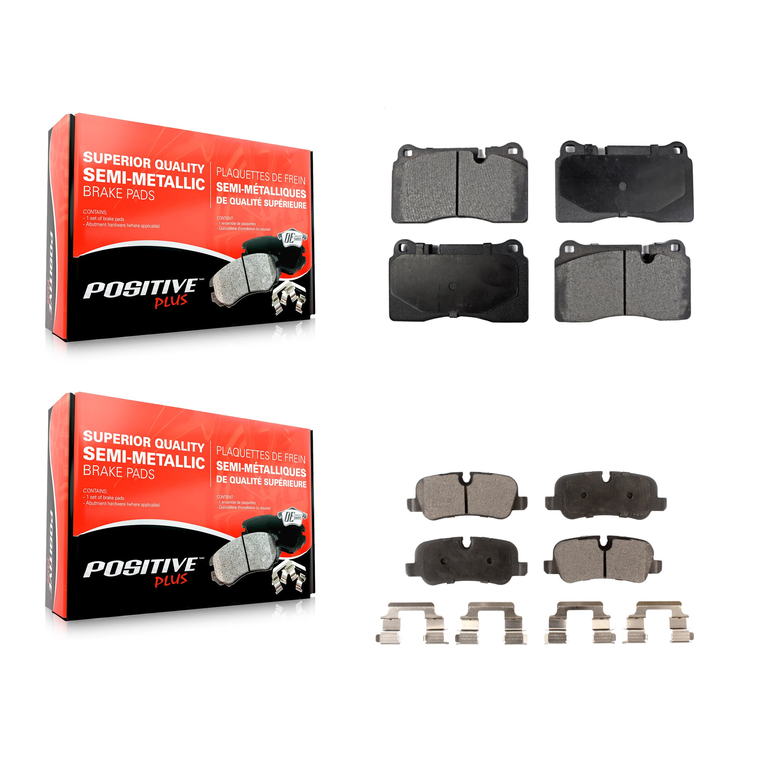 Positive Plus KPF-100070 Disc Brake Pad for 2006-2009 Land Rover Range Rover - Front and Rear