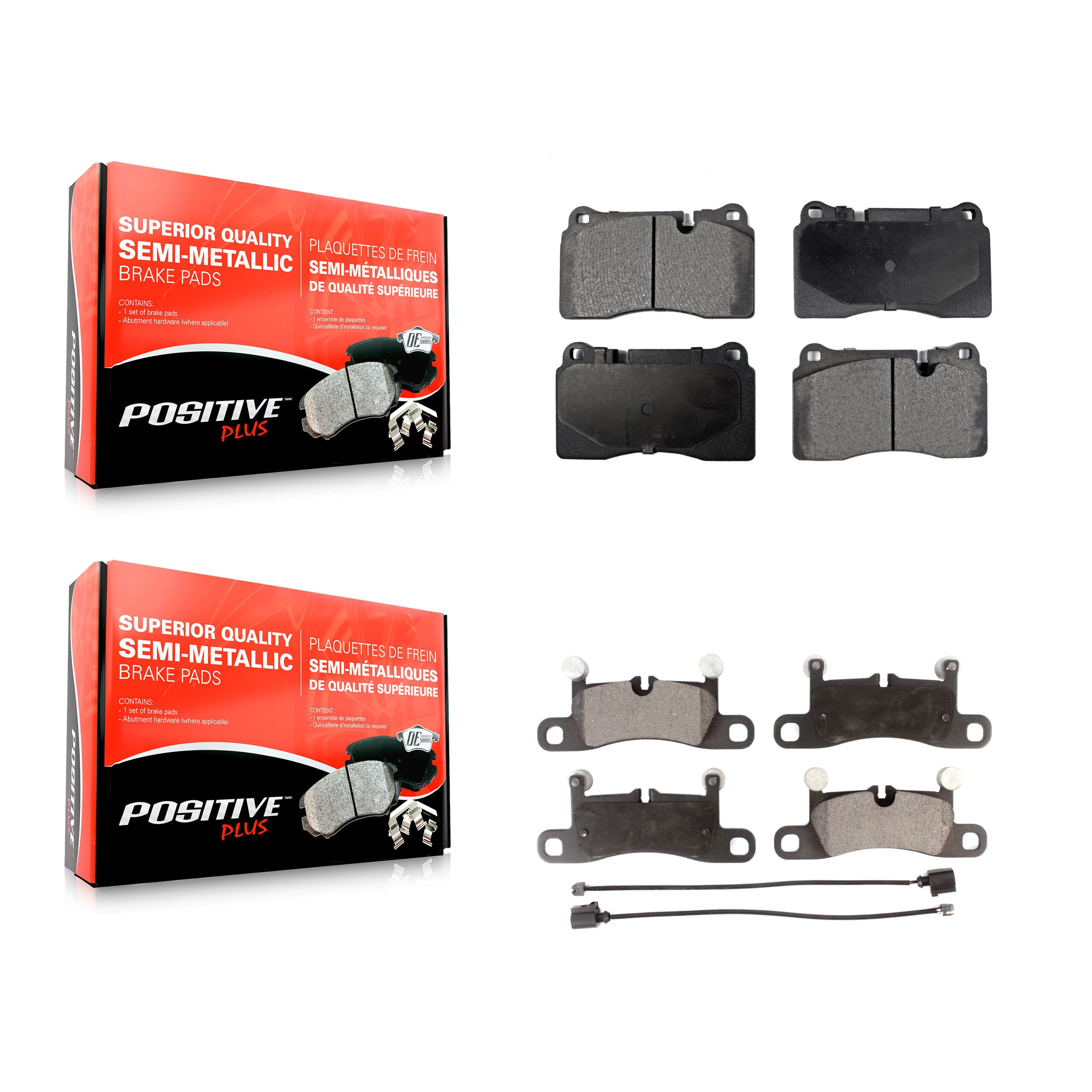 Positive Plus KPF-100071 Disc Brake Pad for 2011-2017 Volkswagen Touareg - Front and Rear